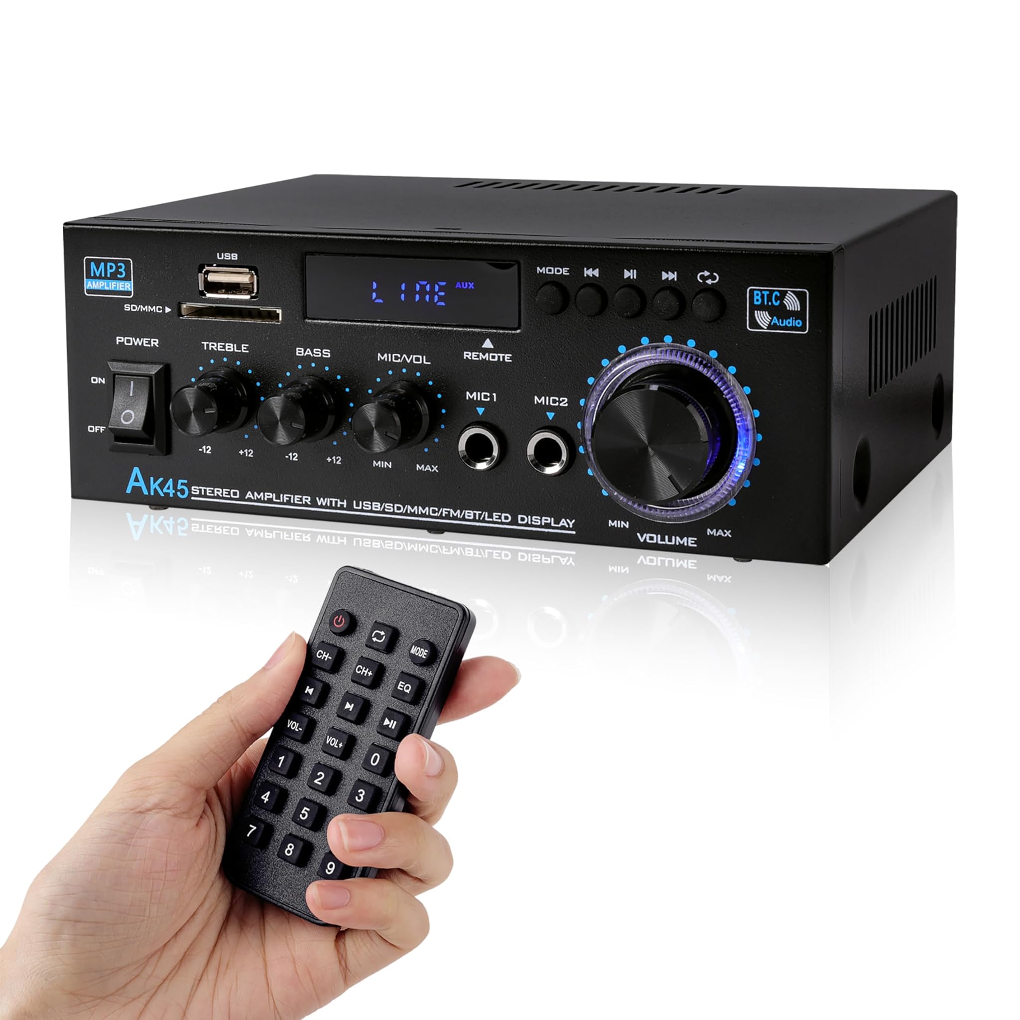 Amplificatore Bluetooth 800W RMS 40W×2 HiFi