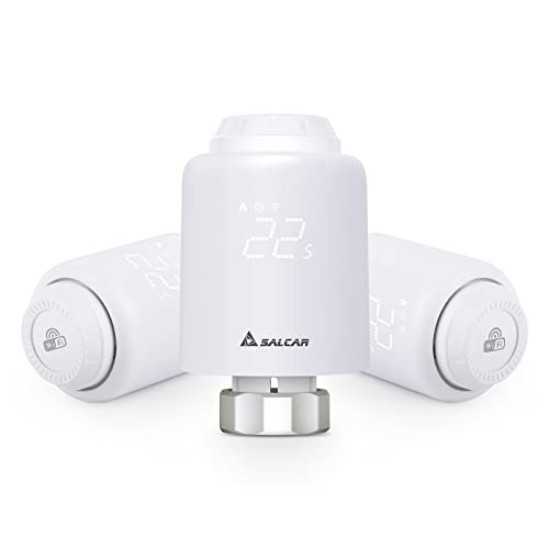 Salcar Set 3 Valvole Termostatiche WIFI per Alexa/Google