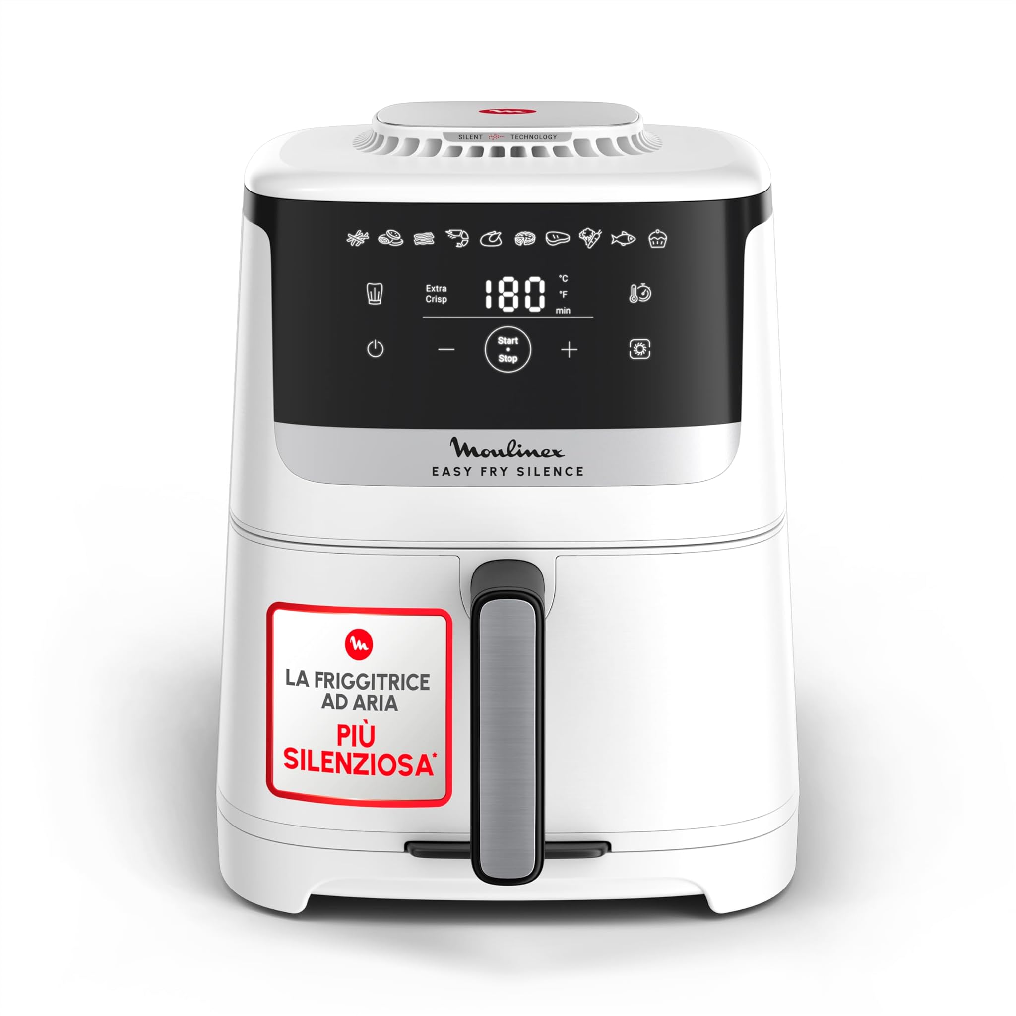 Moulinex Easy Fry Silence - Friggitrice ad Aria 5L Bianca