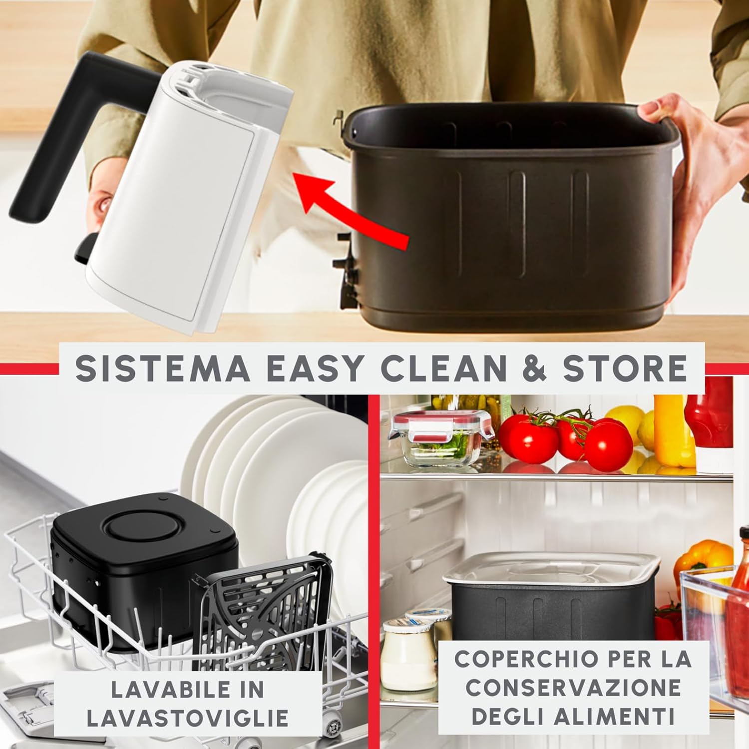 Moulinex Easy Fry Silence - Friggitrice ad Aria 5L Bianca - immagine 4