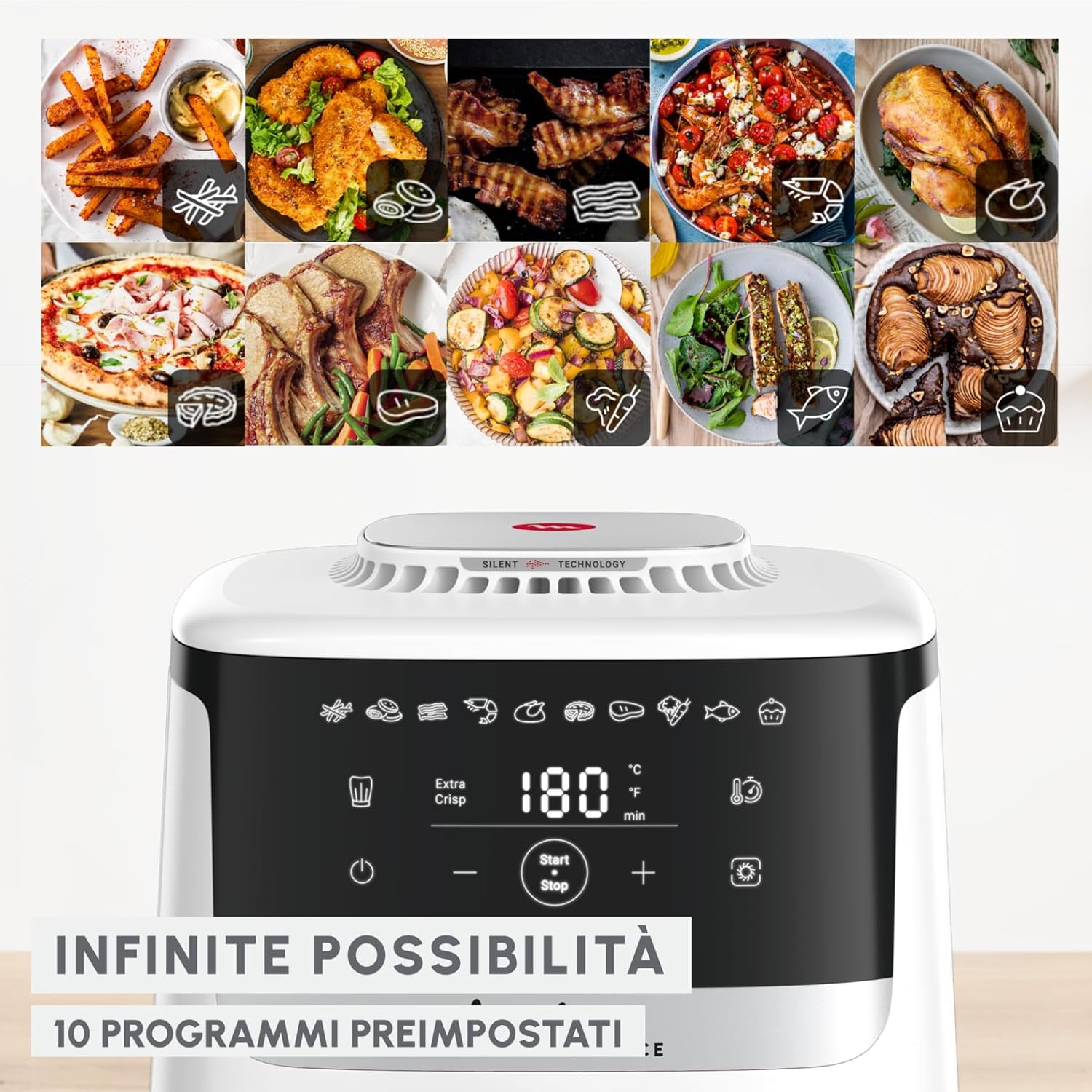 Moulinex Easy Fry Silence - Friggitrice ad Aria 5L Bianca - immagine 5