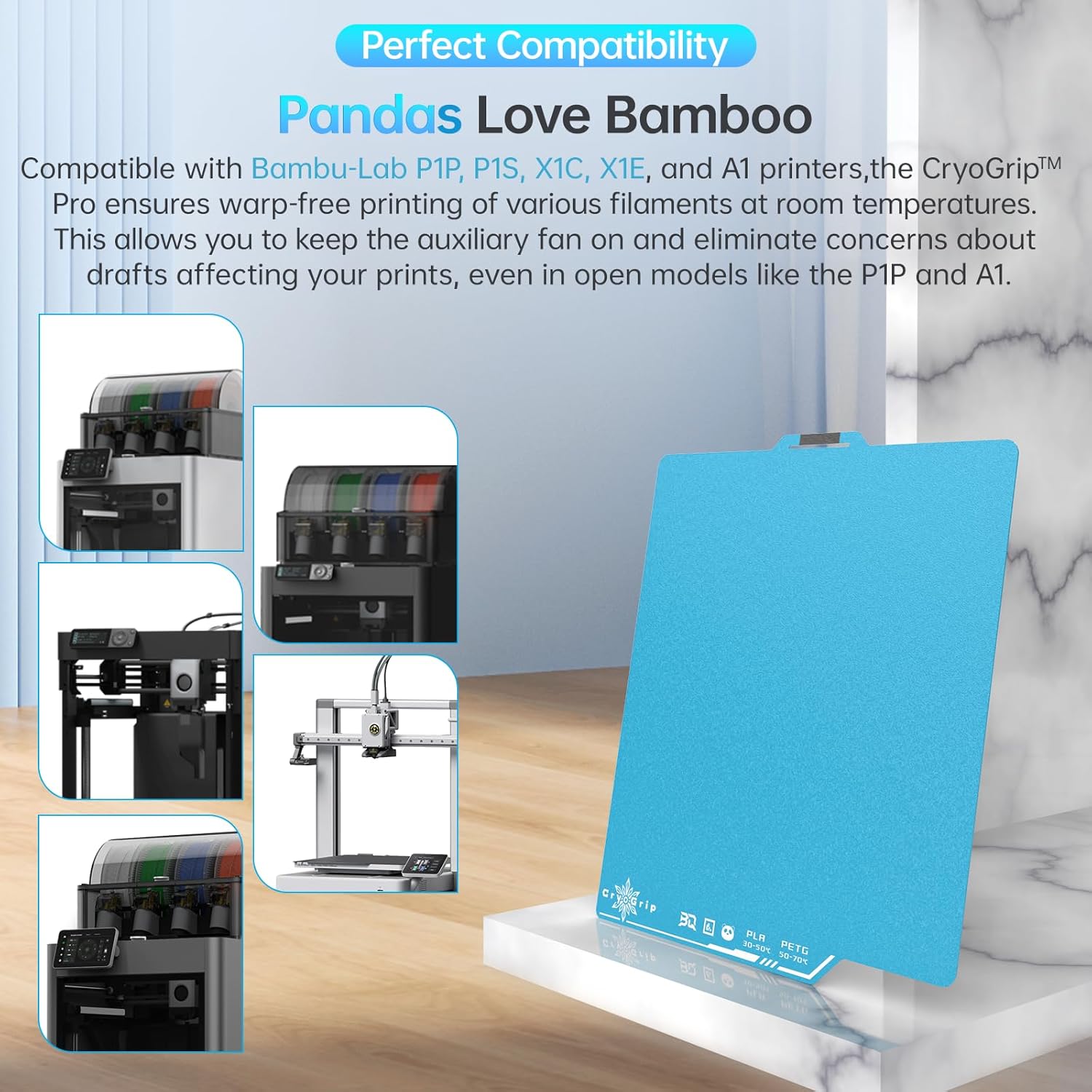 BIQU CryoGrip Pro Frostbite Panda Piastra Stampa 3D - immagine 4