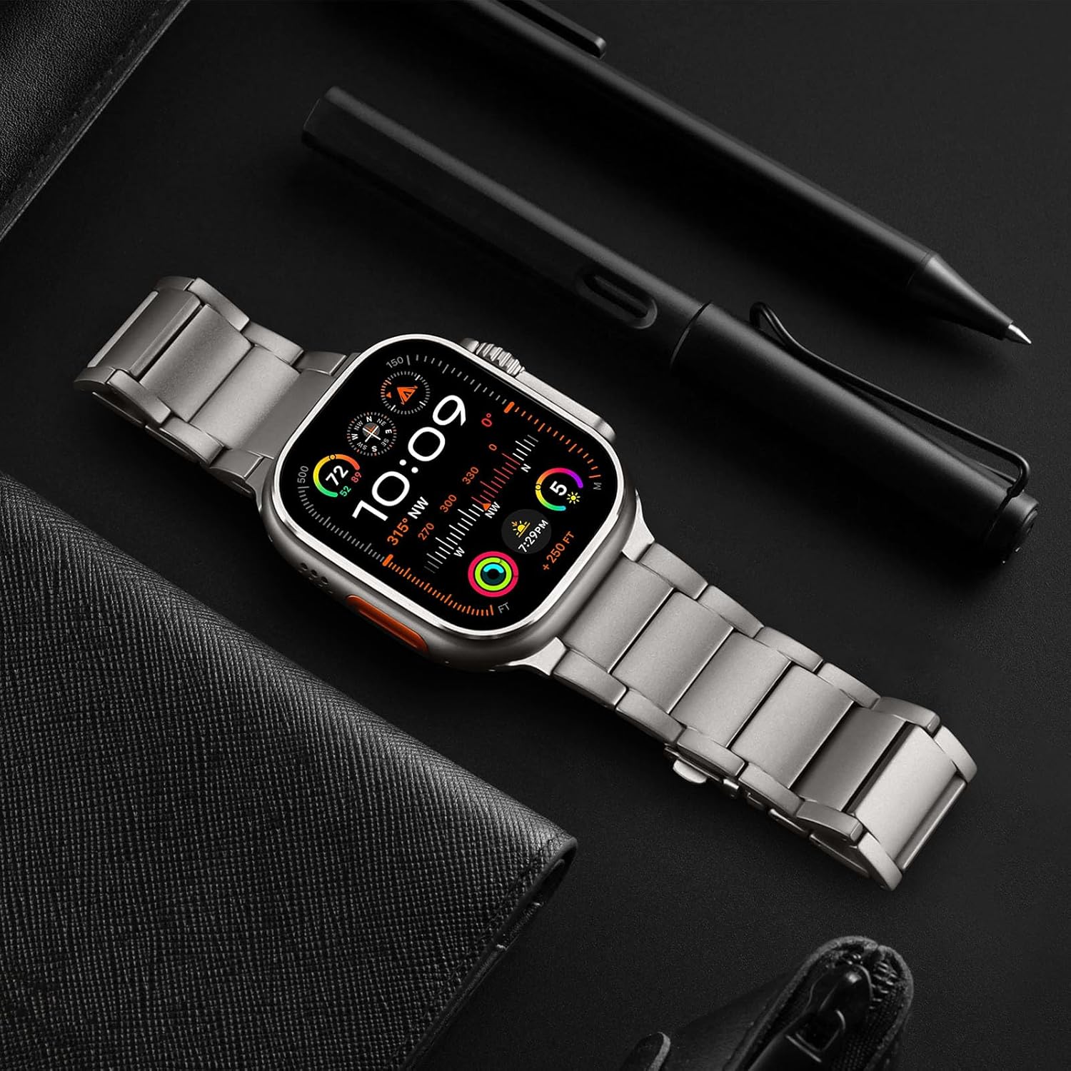 HITZEE Cinturino Titanio Compatibile Apple Watch 49/46mm - immagine 2