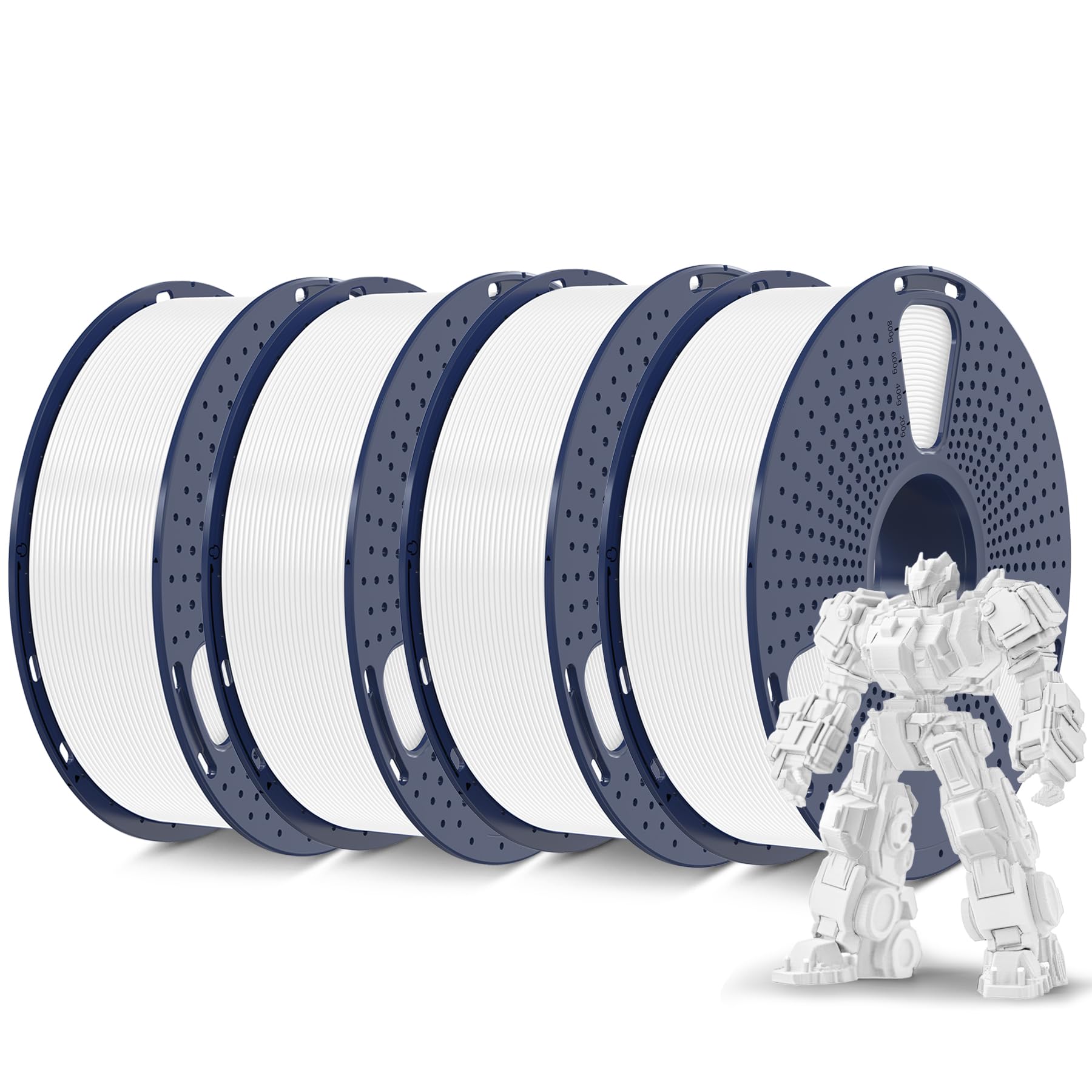 Sunlu Filamento PLA Plus 4KG 1.75mm, Bianco