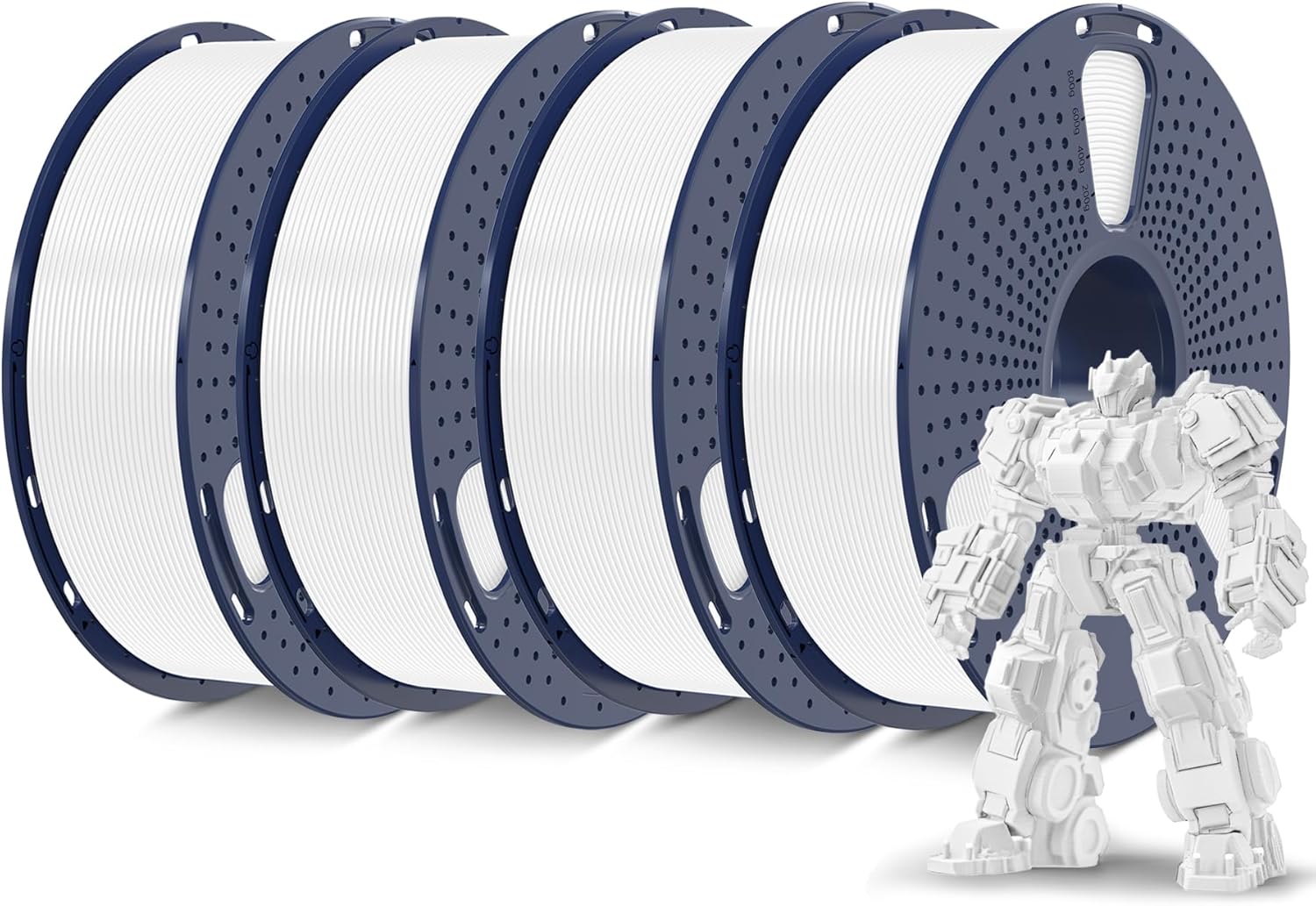 Sunlu Filamento PLA Plus 4KG 1.75mm, Bianco - immagine 1