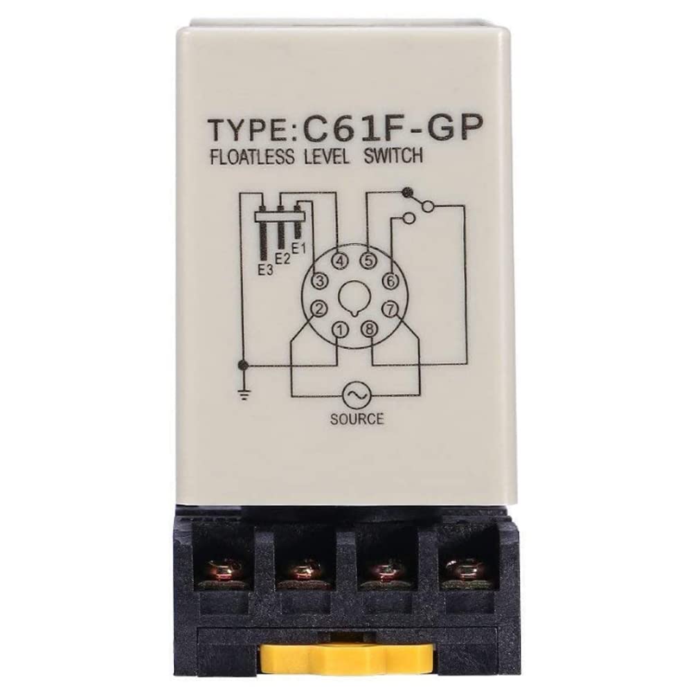 Interruttore di Livello Senza Galleggiante, AC 220 V 50 / 60 HZ Regolatore di Interruttore di Livello Senza Galleggiante per Liquidi Ampia Tensione Forte Anti-Interferenza con Base