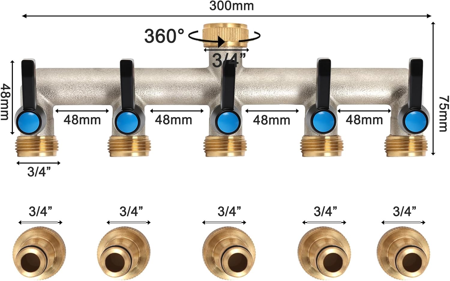 Opermaxer Distributore Acqua 5 Vie 3/4 Pollici - immagine 2