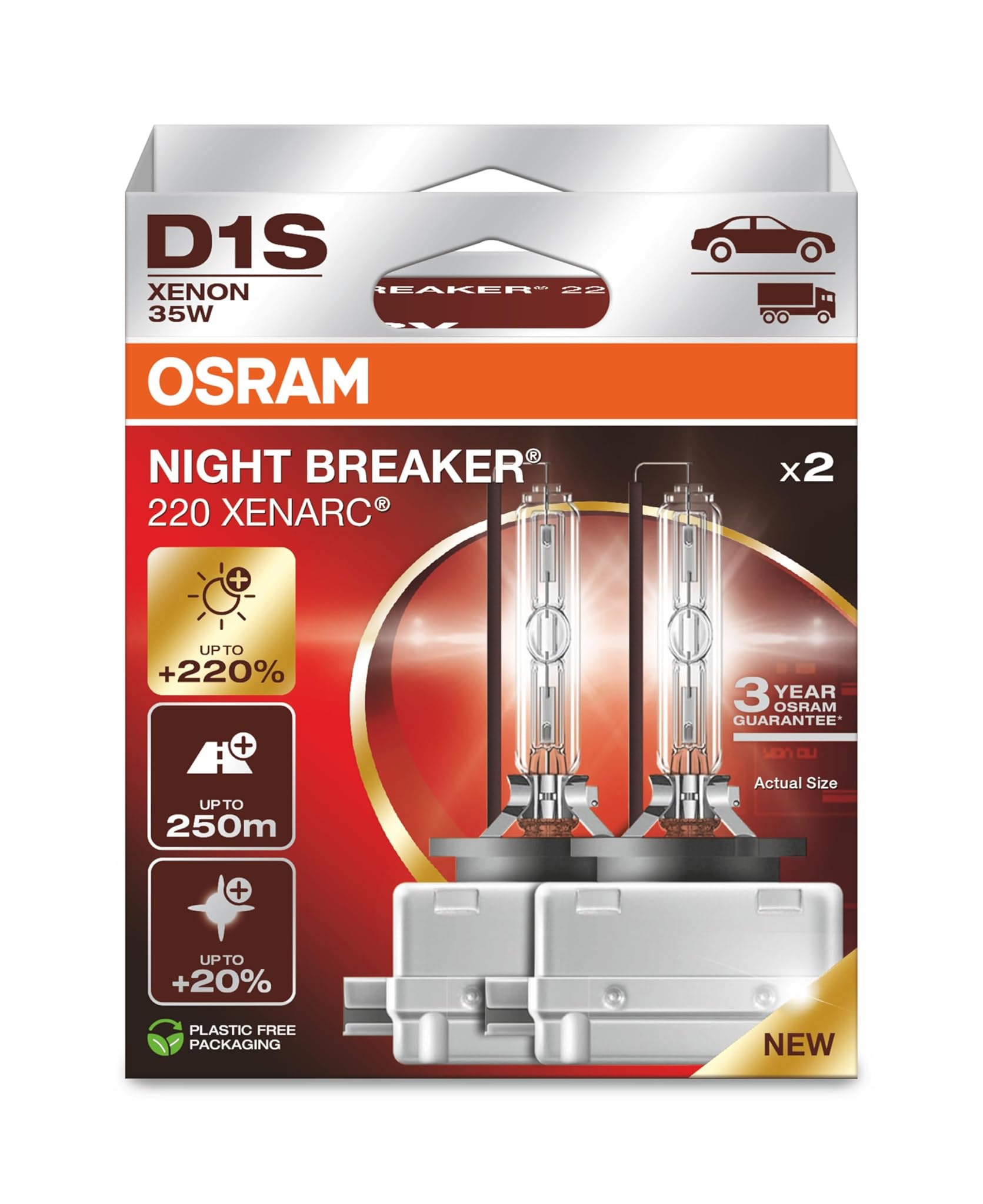 Osram XENARC NIGHT BREAKER 220 D1S (2 lampade)