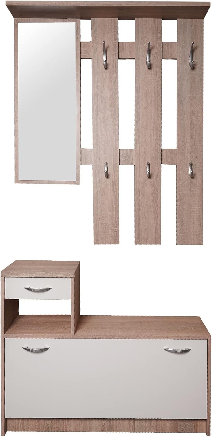 Dmora Mobile da Ingresso con Specchiera e Scarpiera - immagine 2