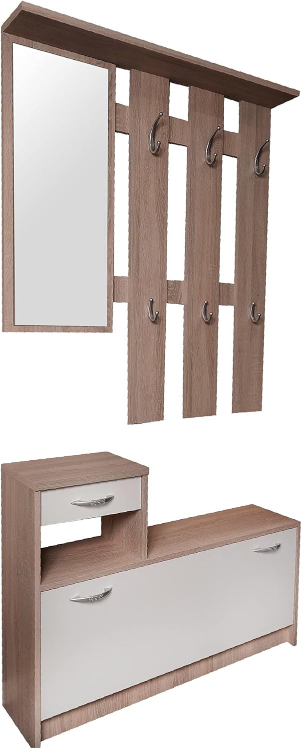 Dmora Mobile da Ingresso con Specchiera e Scarpiera - immagine 3