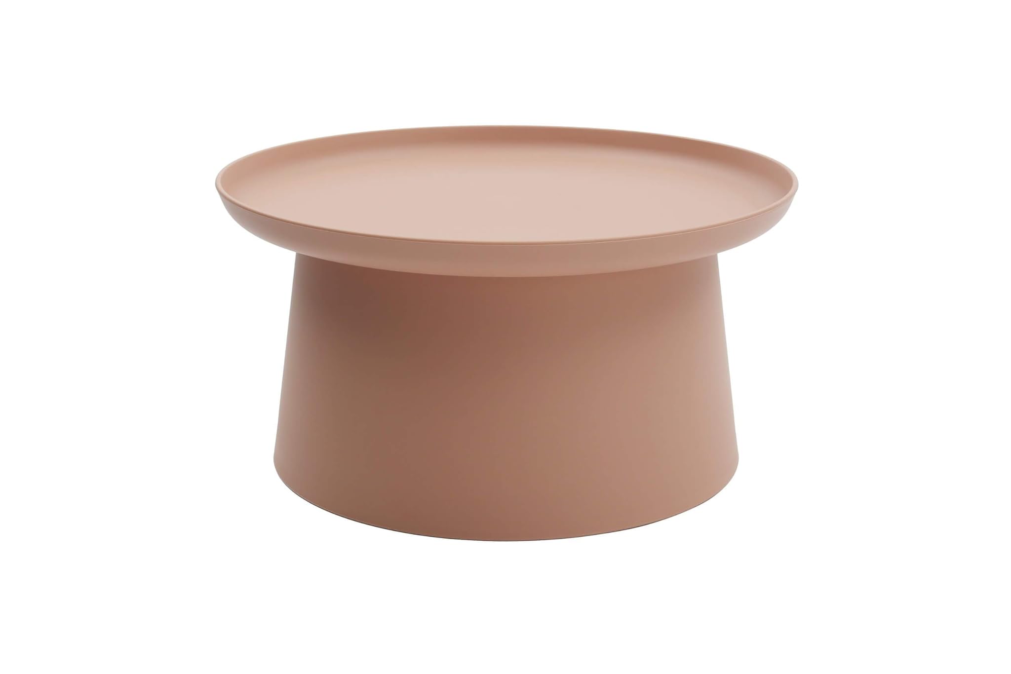 KONTE.DESIGN Tavolino IBIZA rotondo in polipropilene, Rosa, 70x70x36 cm