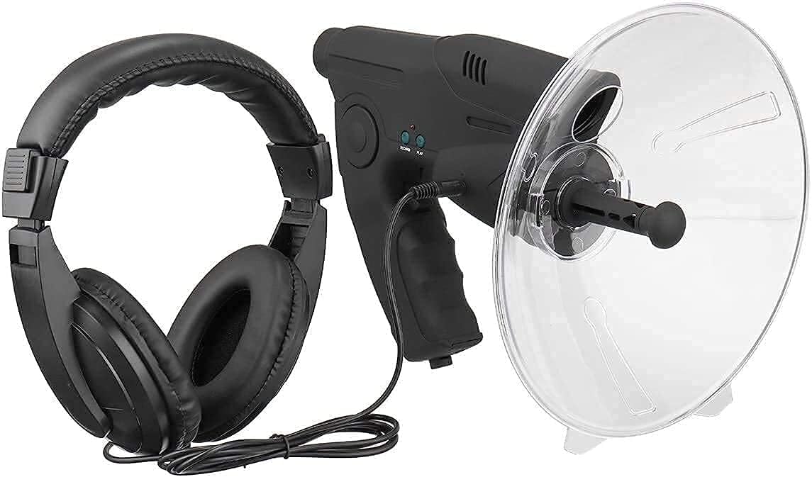 WLCBWYF Microfono parabolico con ingrandimento 8X Amplificatore sonoro monoculare Attrezzatura Spia Dispositivi di ascolto Spionaggio a Lunga Distanza Attraverso i muri Fino a 30