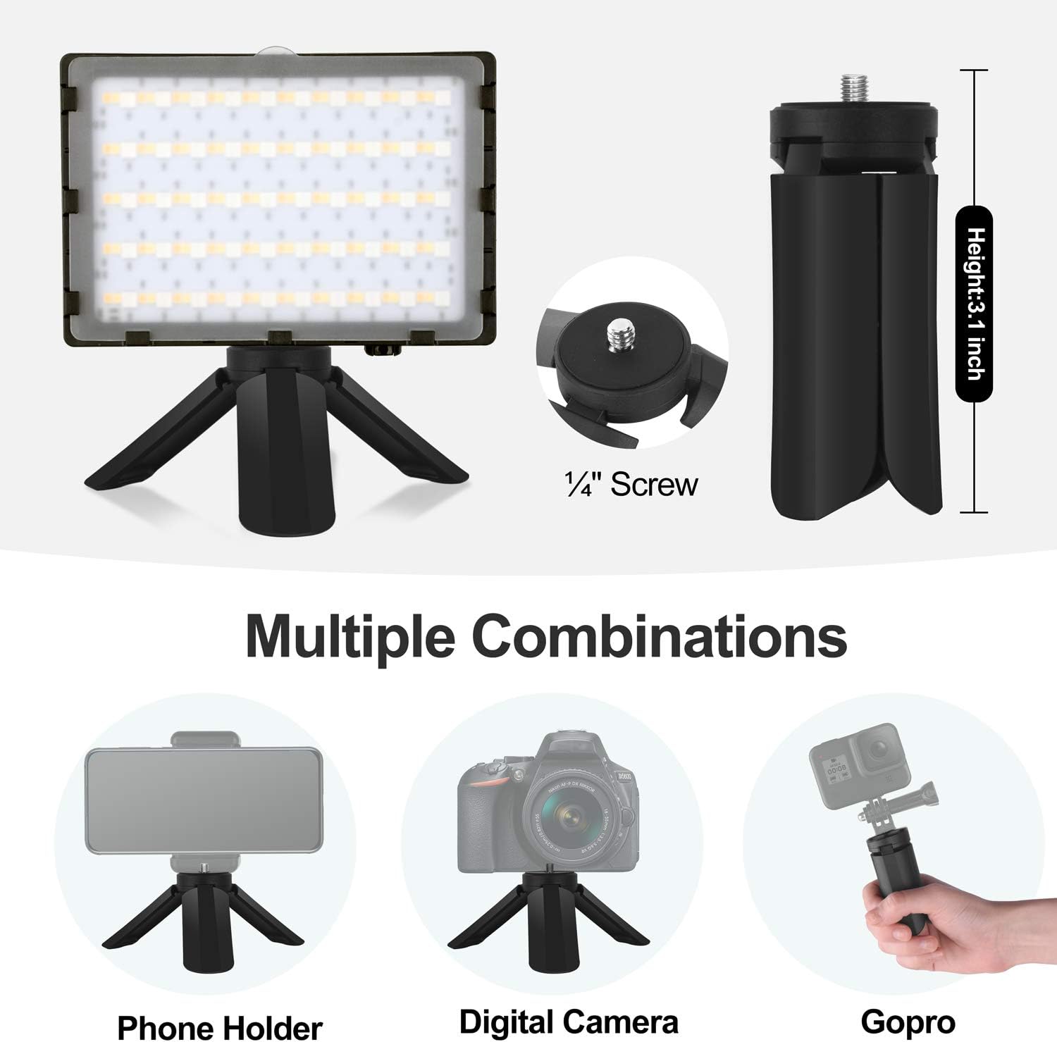 Emart 2 Pcs Luce Video LED RGB con Treppiede - immagine 4