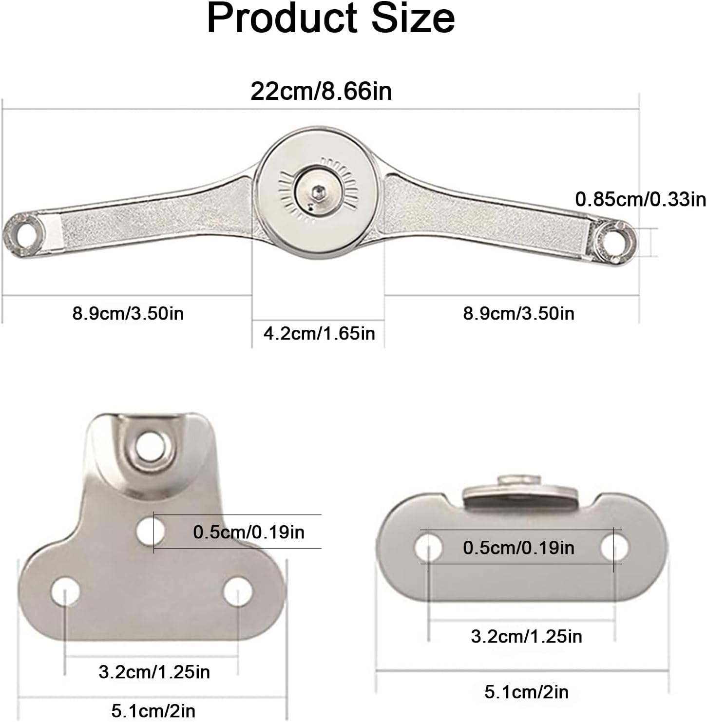 Cerniere di Supporto per Coperchio e Ante Ribaltabili, 2 pz - immagine 3