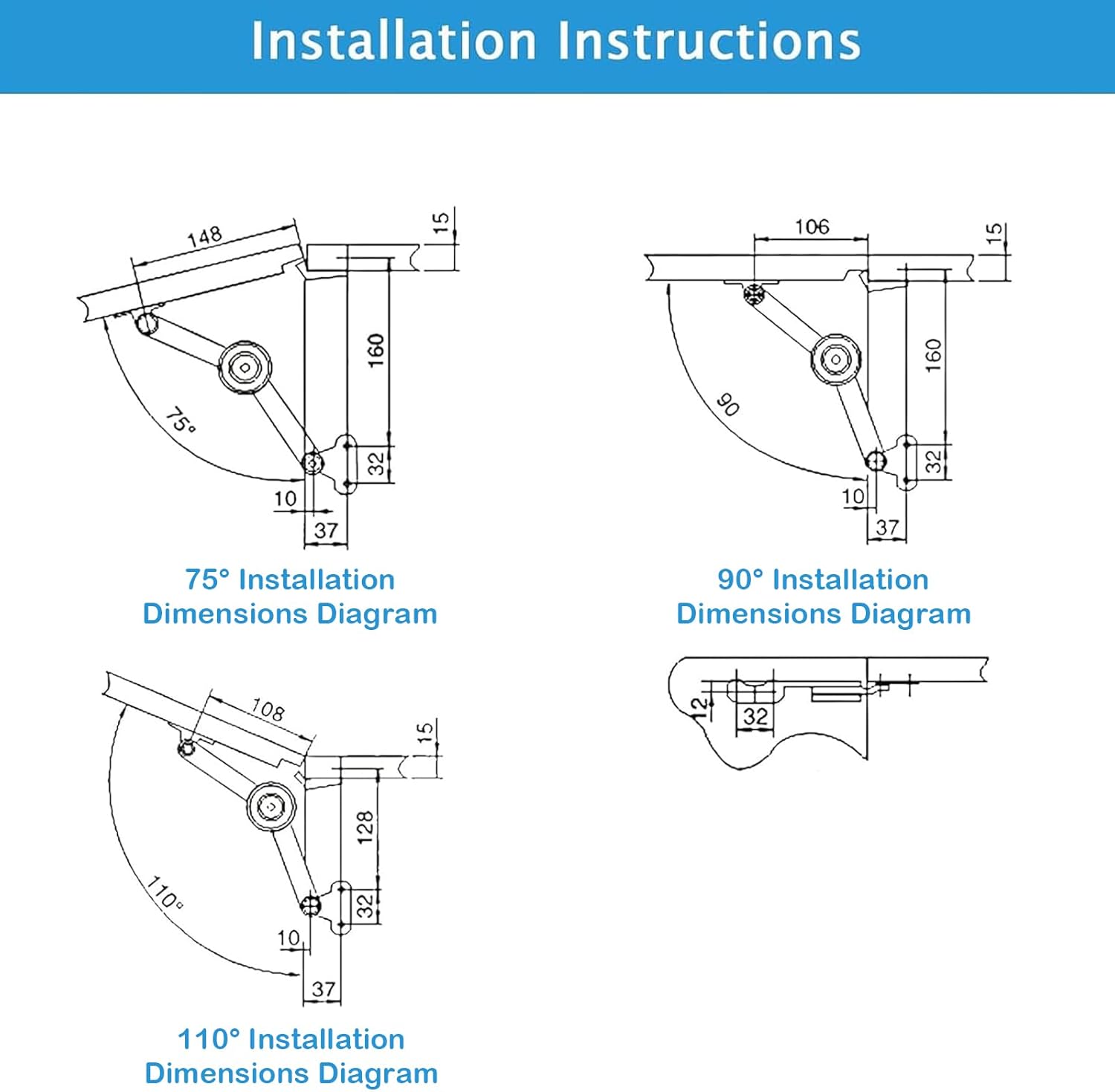 Cerniere di Supporto per Coperchio e Ante Ribaltabili, 2 pz - immagine 4