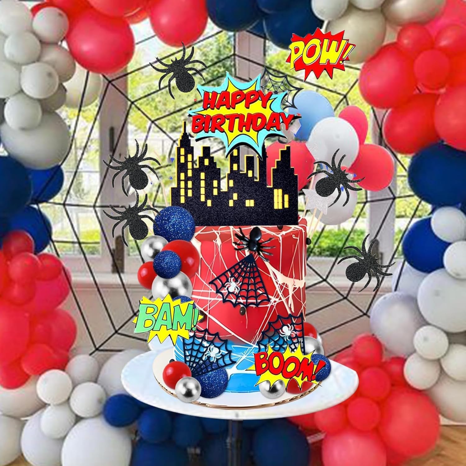 Decorazioni Torta Spider-M Eroe - 32 Pezzi - immagine 3