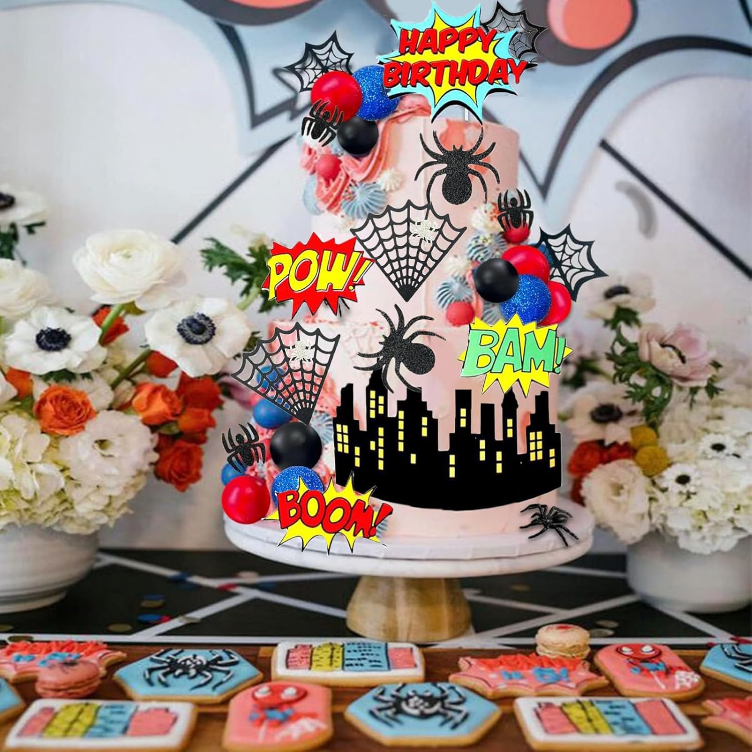 Decorazioni Torta Spider-M Eroe - 32 Pezzi - immagine 4