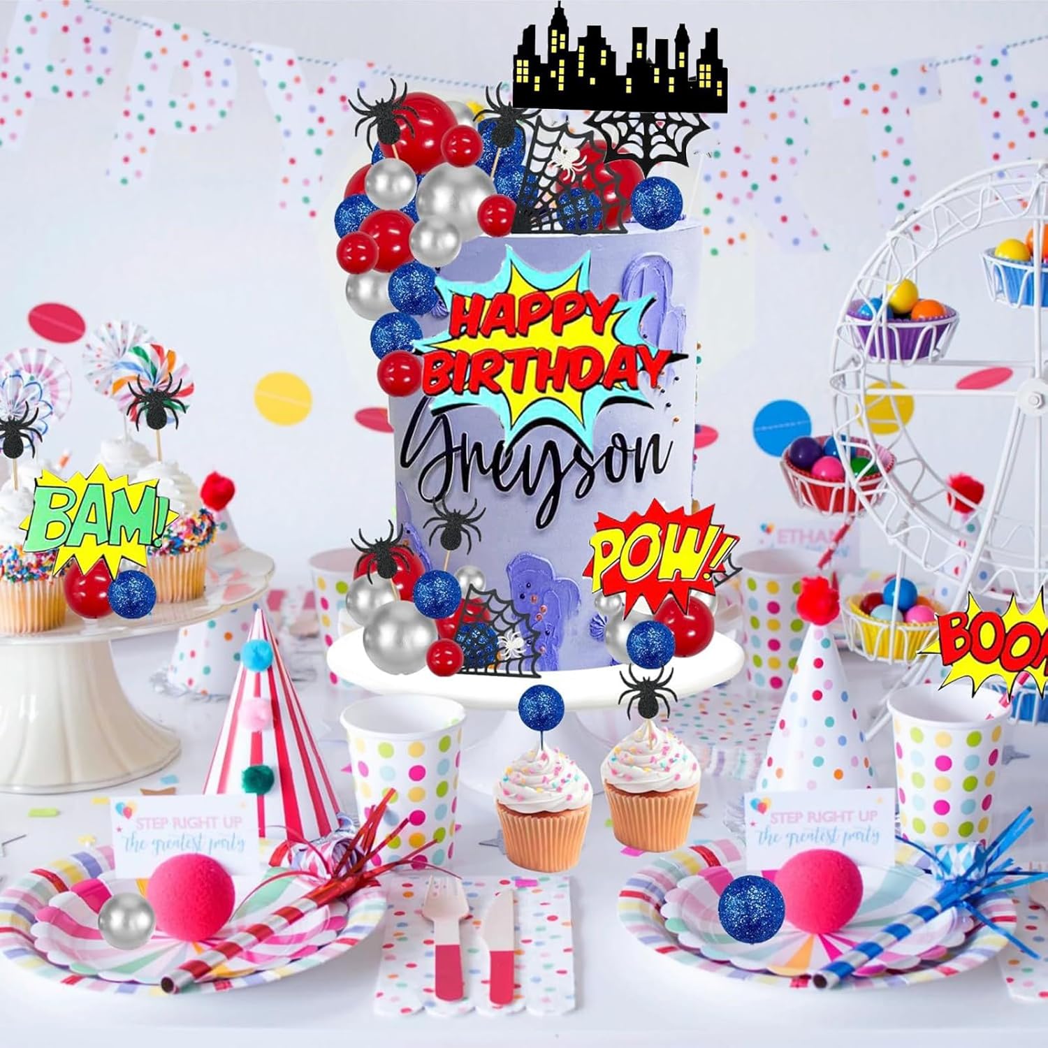 Decorazioni Torta Spider-M Eroe - 32 Pezzi - immagine 5