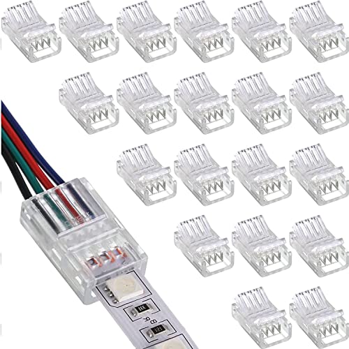 Runcci-yun 20Pz Connettore Striscia LED 4 Pin 10mm