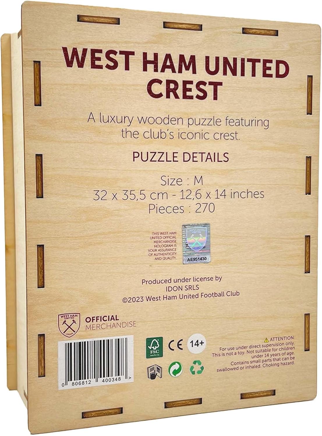 Iconic Puzzles West Ham Logo - Puzzle di Legno 500 Pezzi - immagine 5