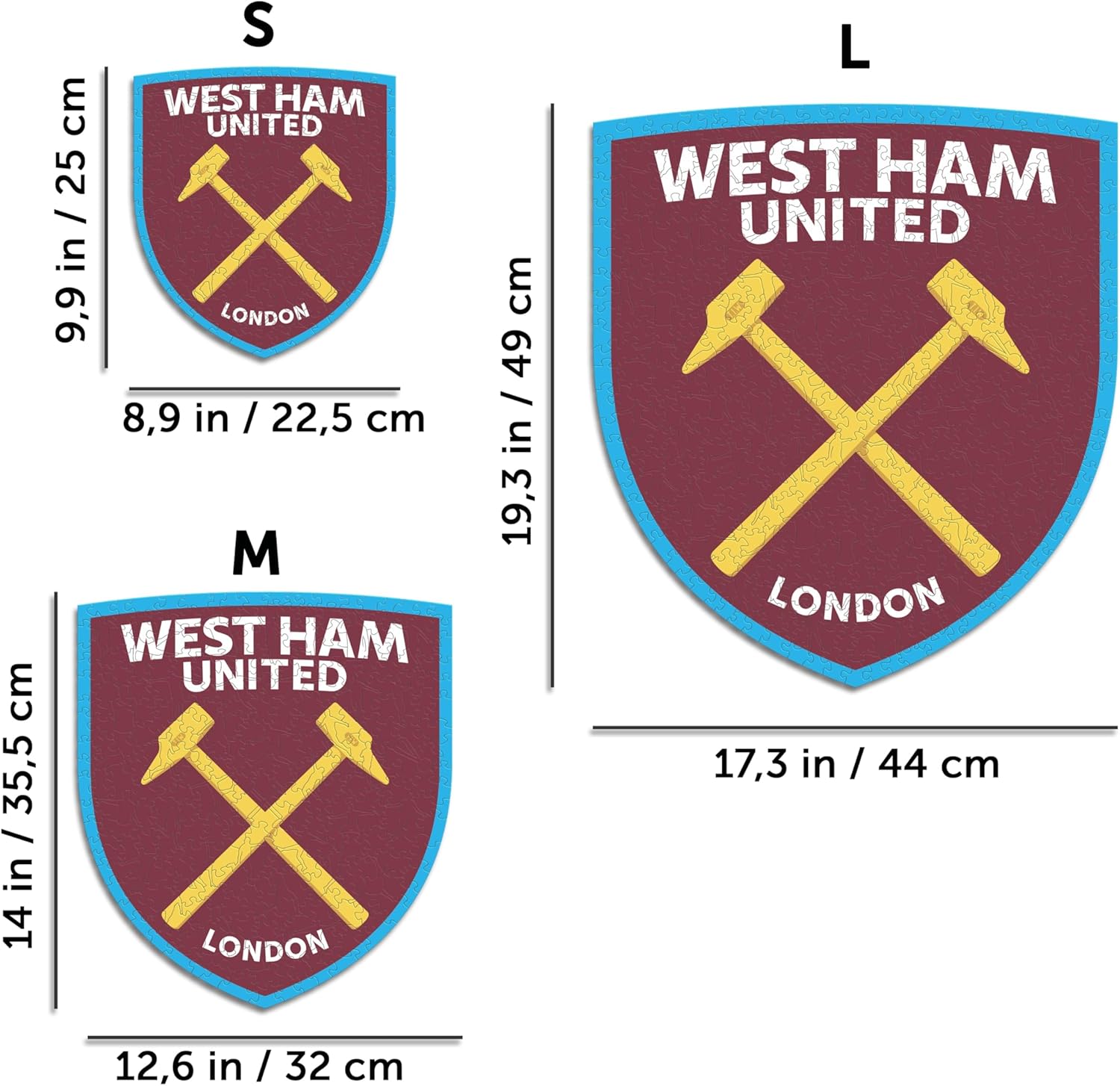 Iconic Puzzles West Ham Logo - Puzzle di Legno 500 Pezzi - immagine 6