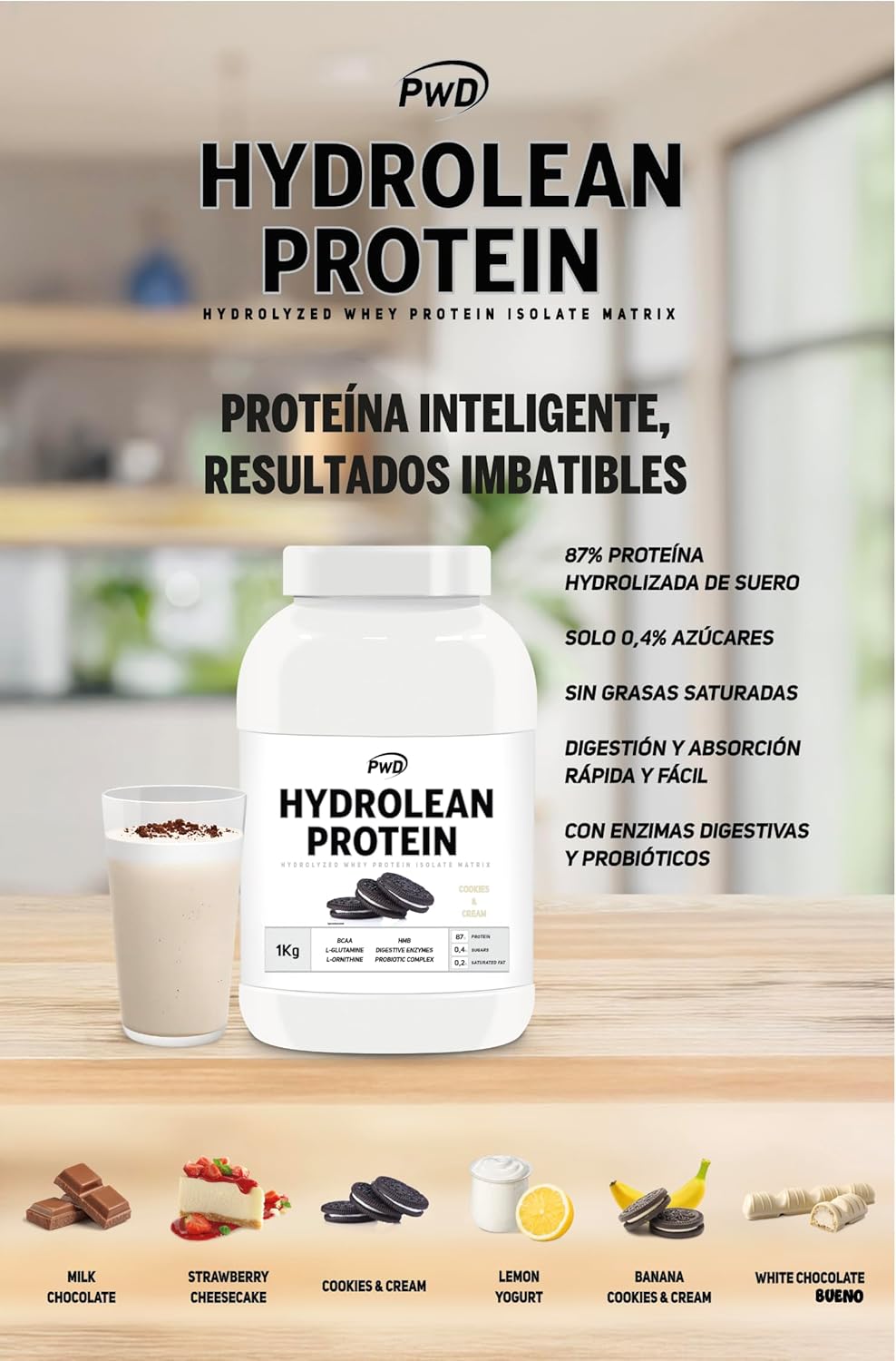 Hydrolean Protein (Cookies & Cream, 2 kg) - immagine 3