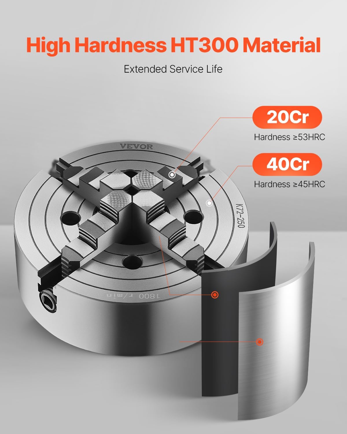 Vevor Mandrino per Tornio Autocentrante a 4 Griffe 250mm - immagine 2