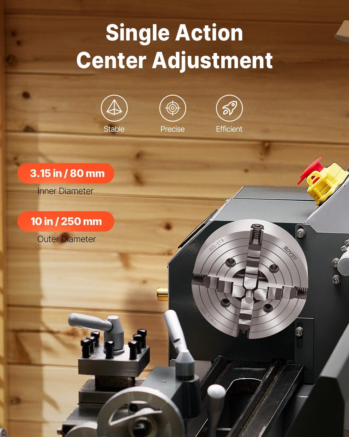 Vevor Mandrino per Tornio Autocentrante a 4 Griffe 250mm - immagine 3