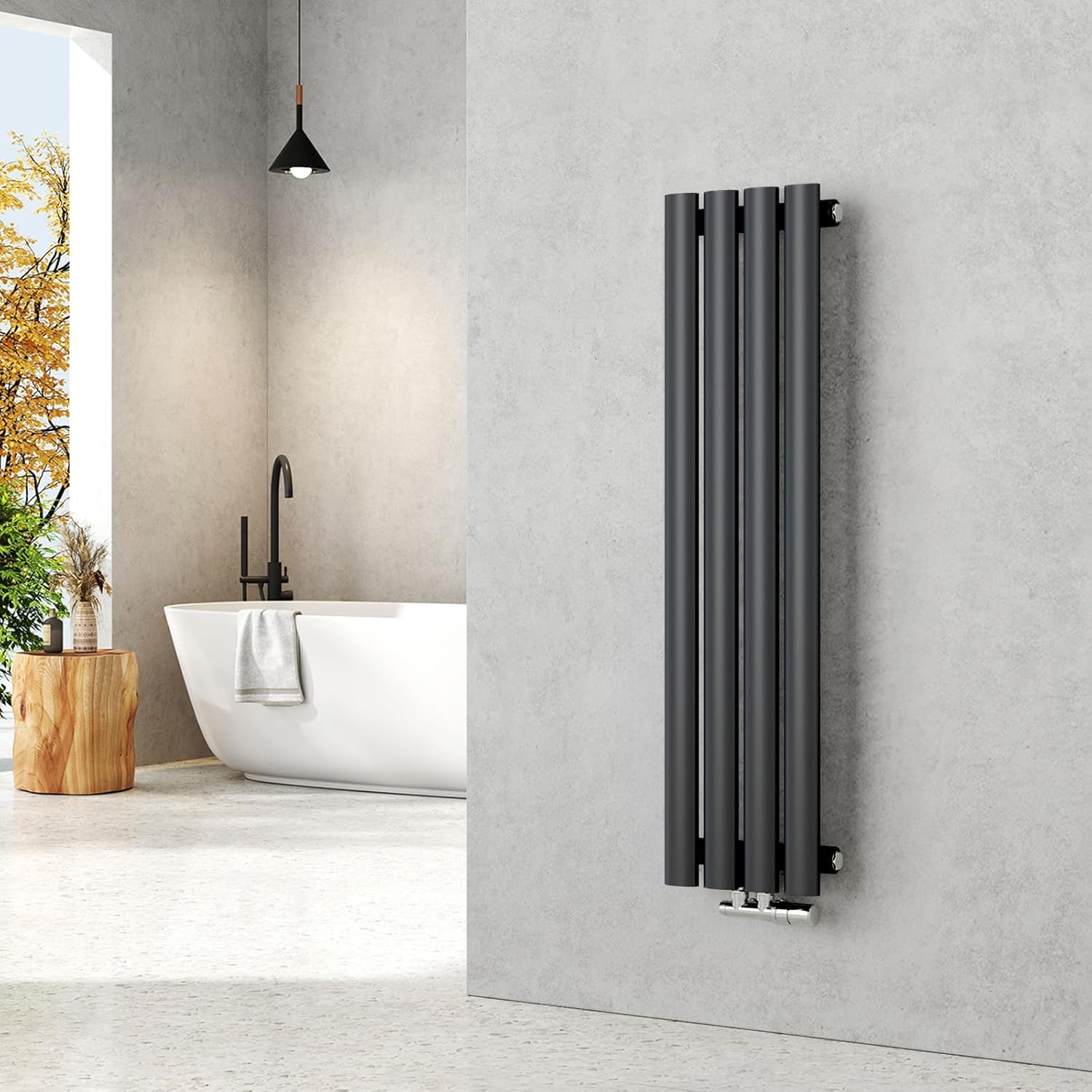 EMKE Radiatore verticale design 900x240mm, Antracite - immagine 1