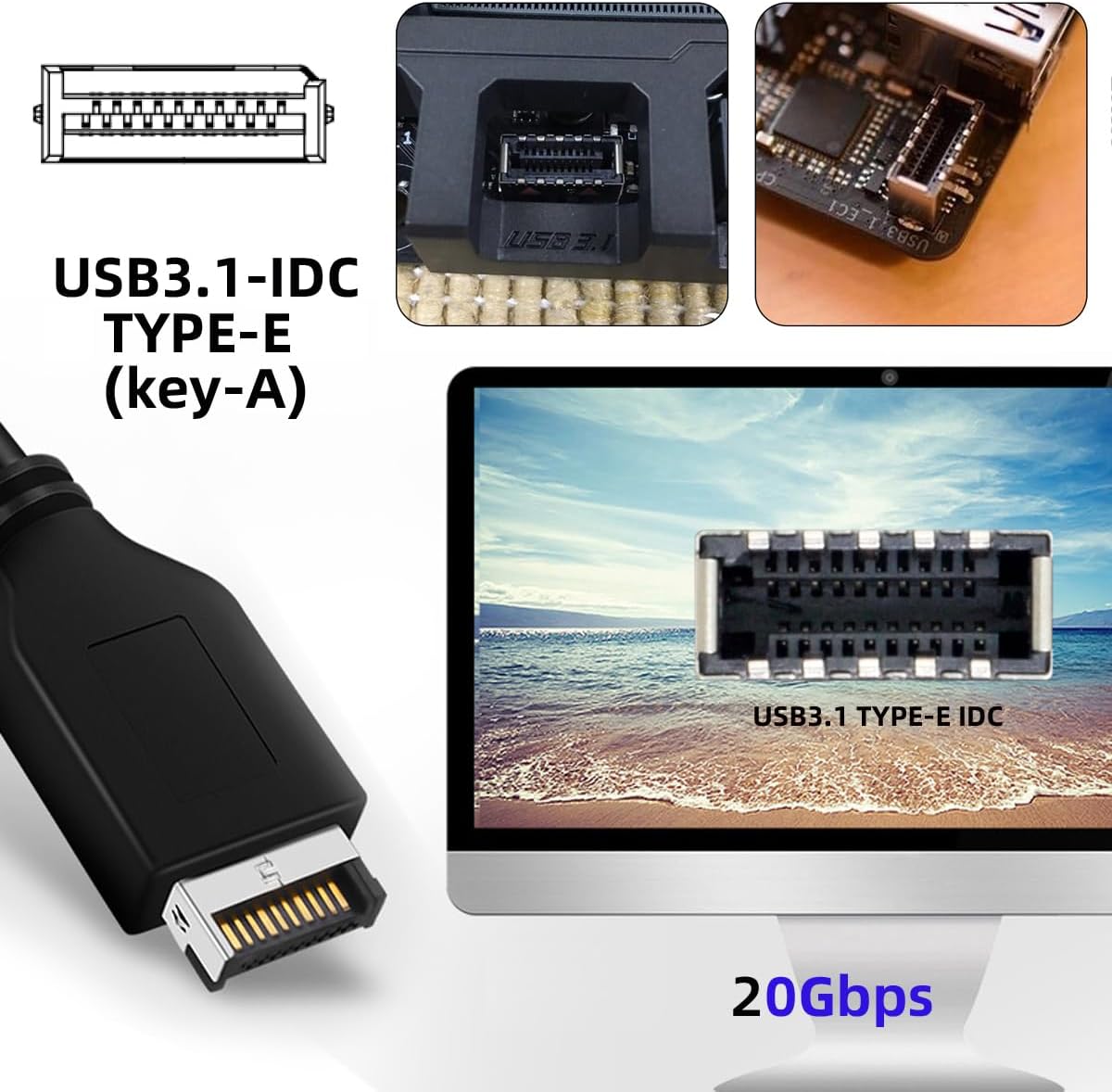 Xiwai Adattatore PCI-E 4X a USB 3.2 Gen2 Type-C/E - immagine 6
