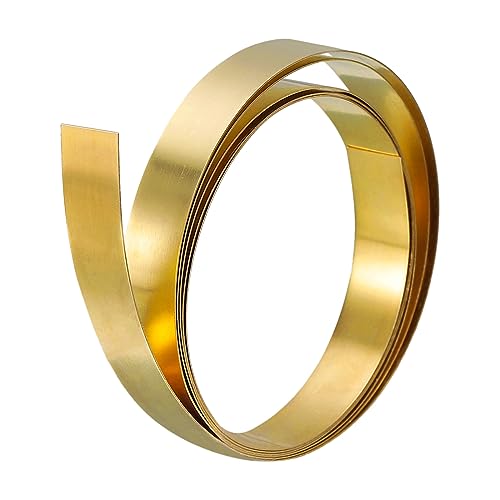 QUARKZMAN Ottone Foglio Rotolo, Metallo Lamina Piastra 1000mm x 15mm x 0,3mm Foglio di Ottone Piastra in Ottone Lamiera Sottile Fogli di Rame per Sbalzo