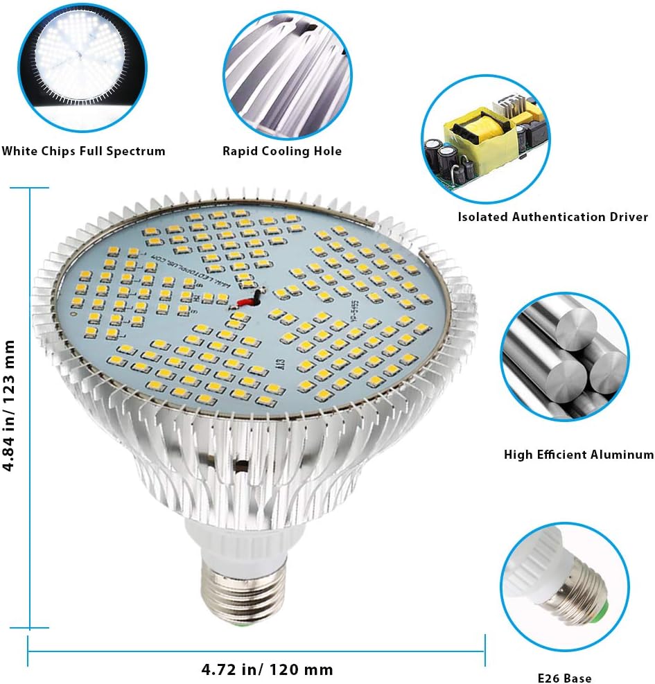 Milyn 2 Pezzi Lampada per Piante Spettro Completo E27 100W - immagine 6
