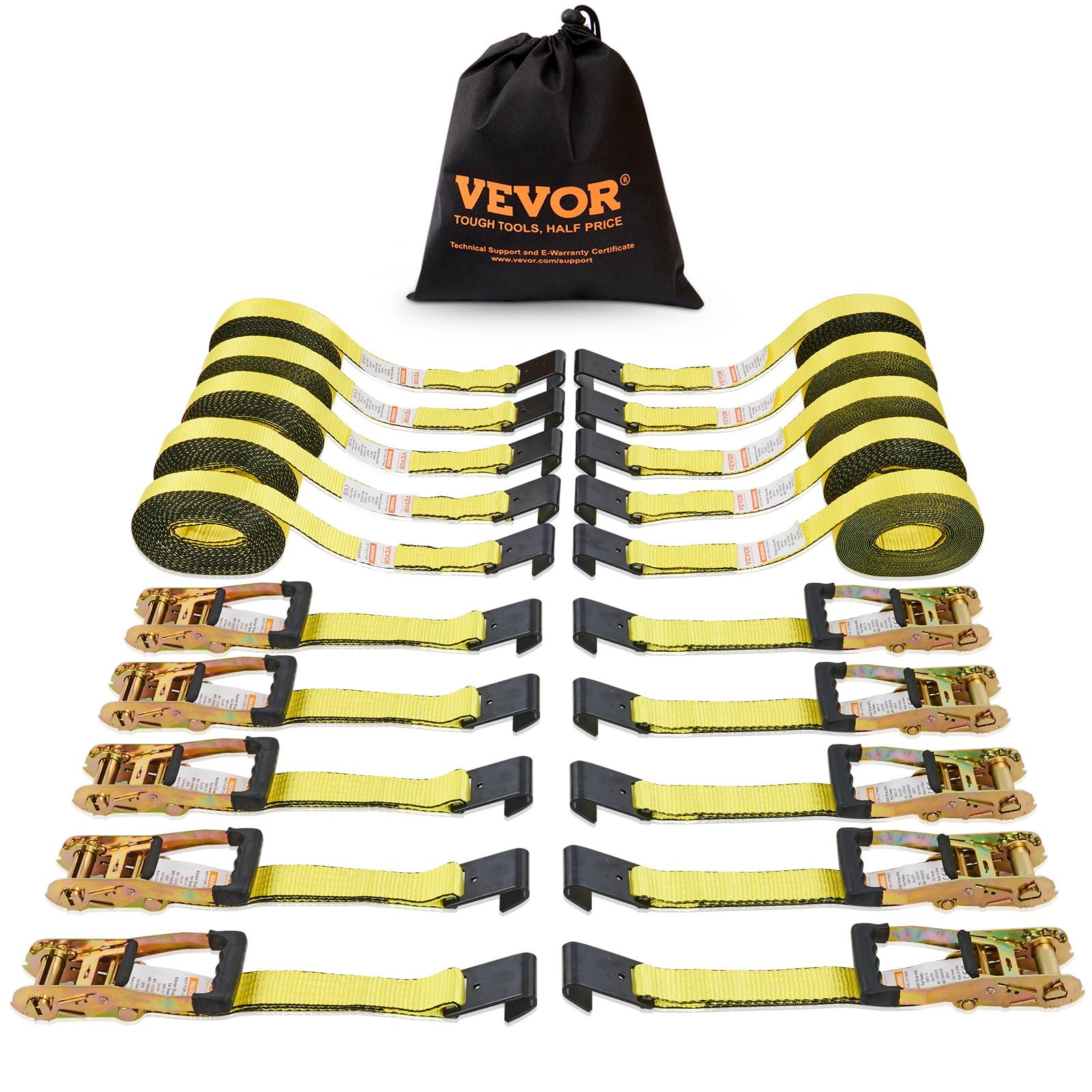 Vevor Kit Cinghie a Cricchetto Ancoraggio 10 Pezzi