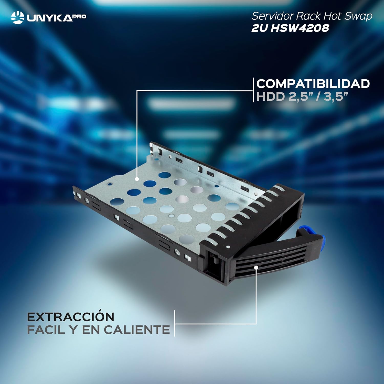 Unykach HSW4208 Hot Swap - Box Rack 2U ATX - immagine 3