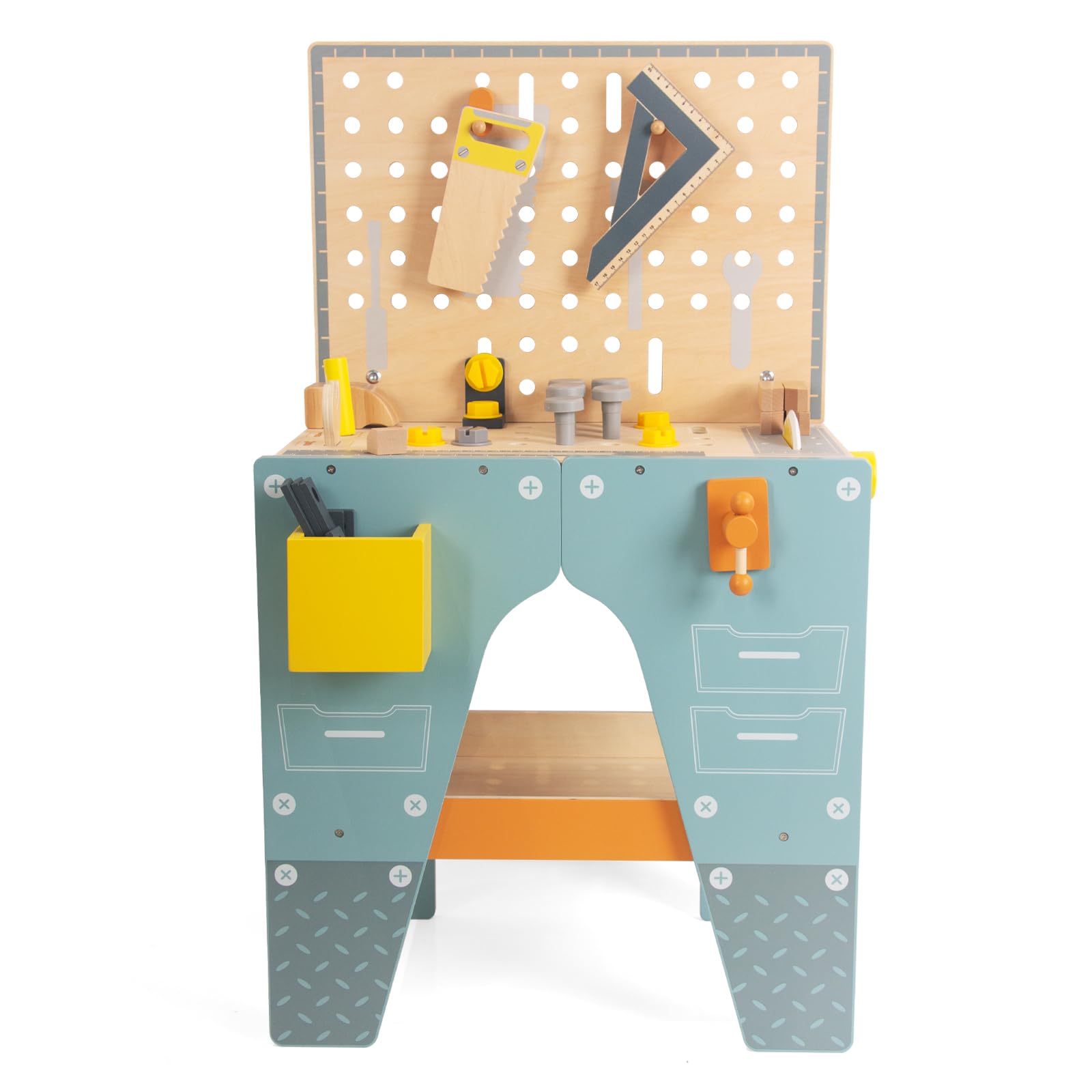 Banco da lavoro in legno per bambini (blu)