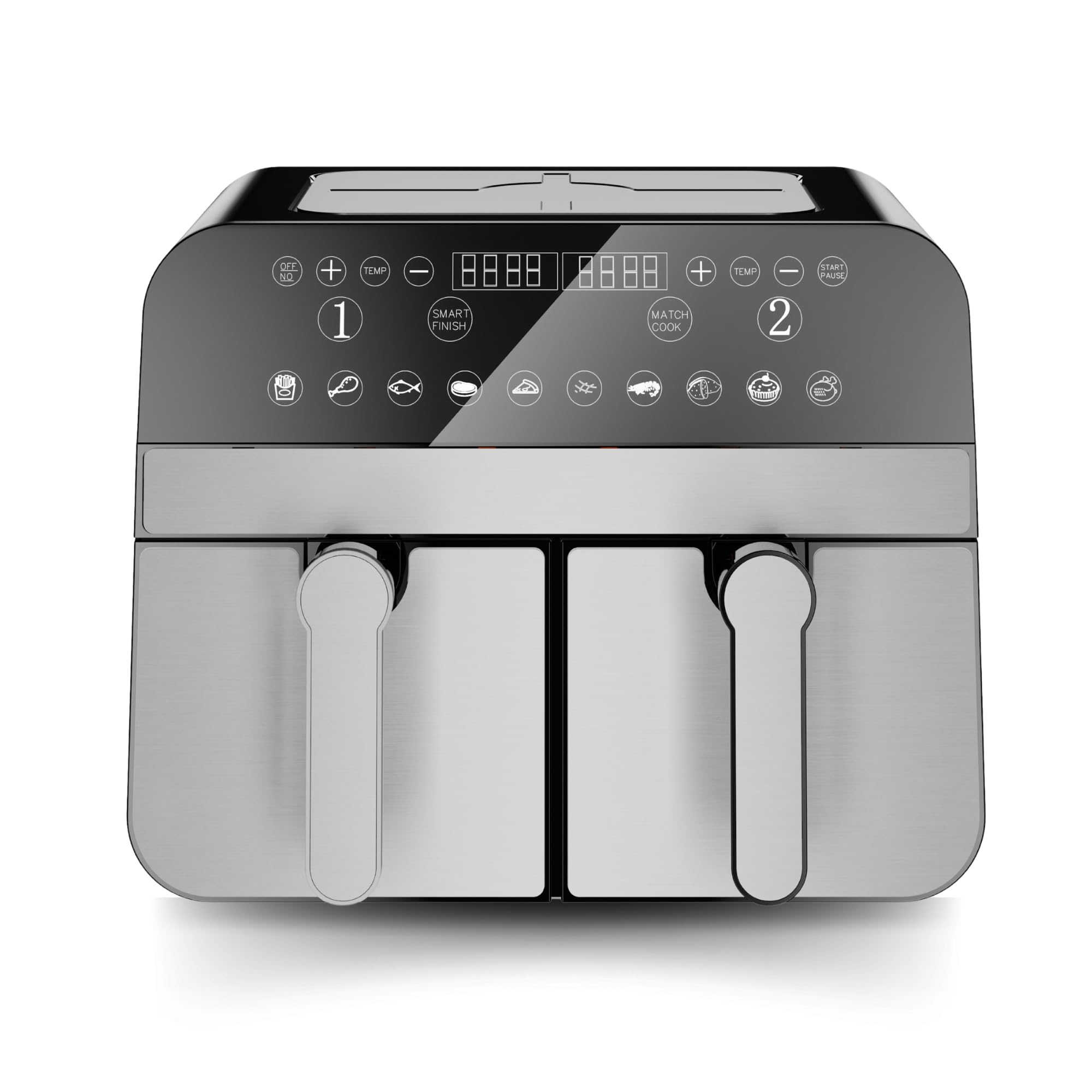 Comfy Nest CNAFD45NS - Friggitrice ad Aria Doppia 9L, Argento