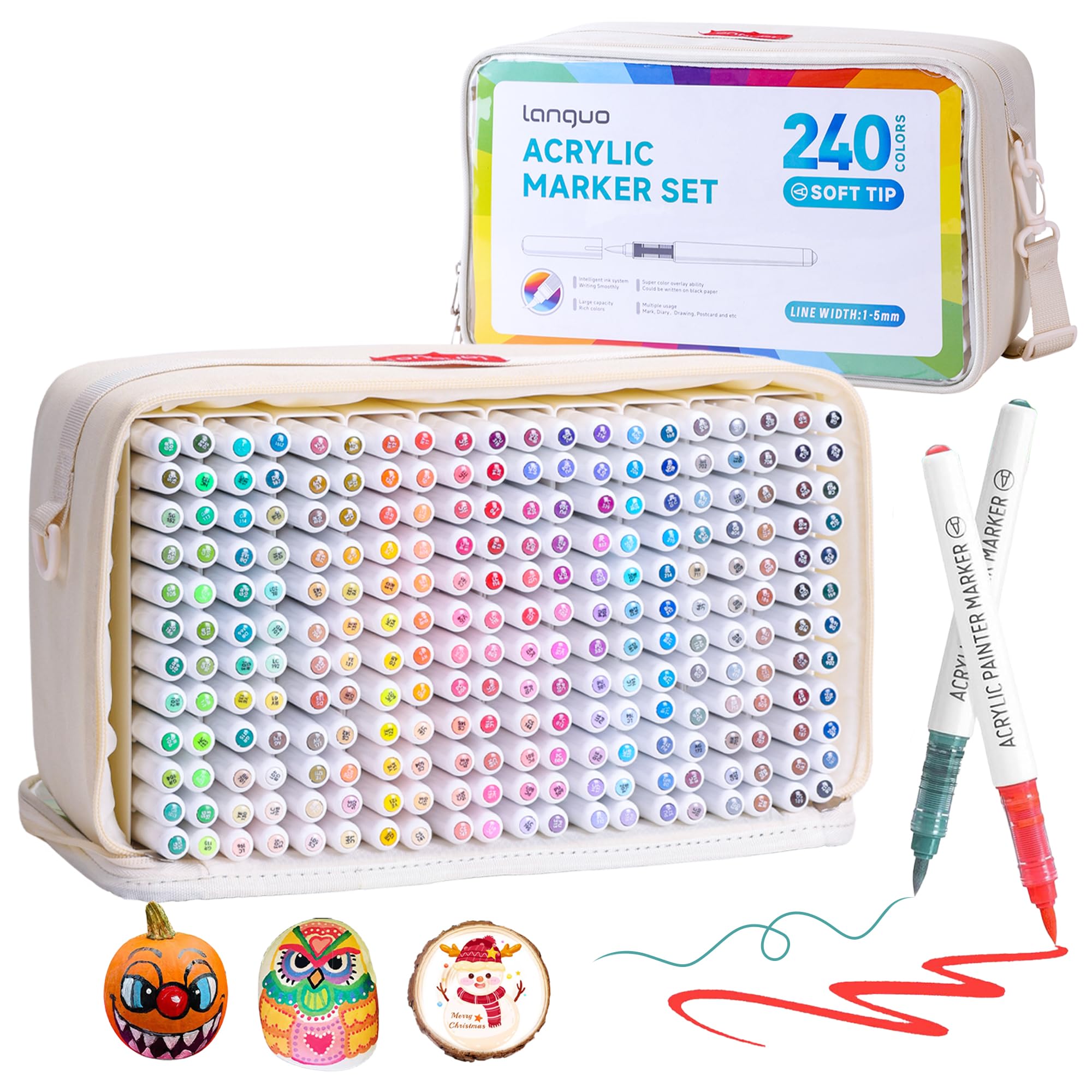 Hopesky Set 240 Pennarelli Acrilici Pastello con Borsa