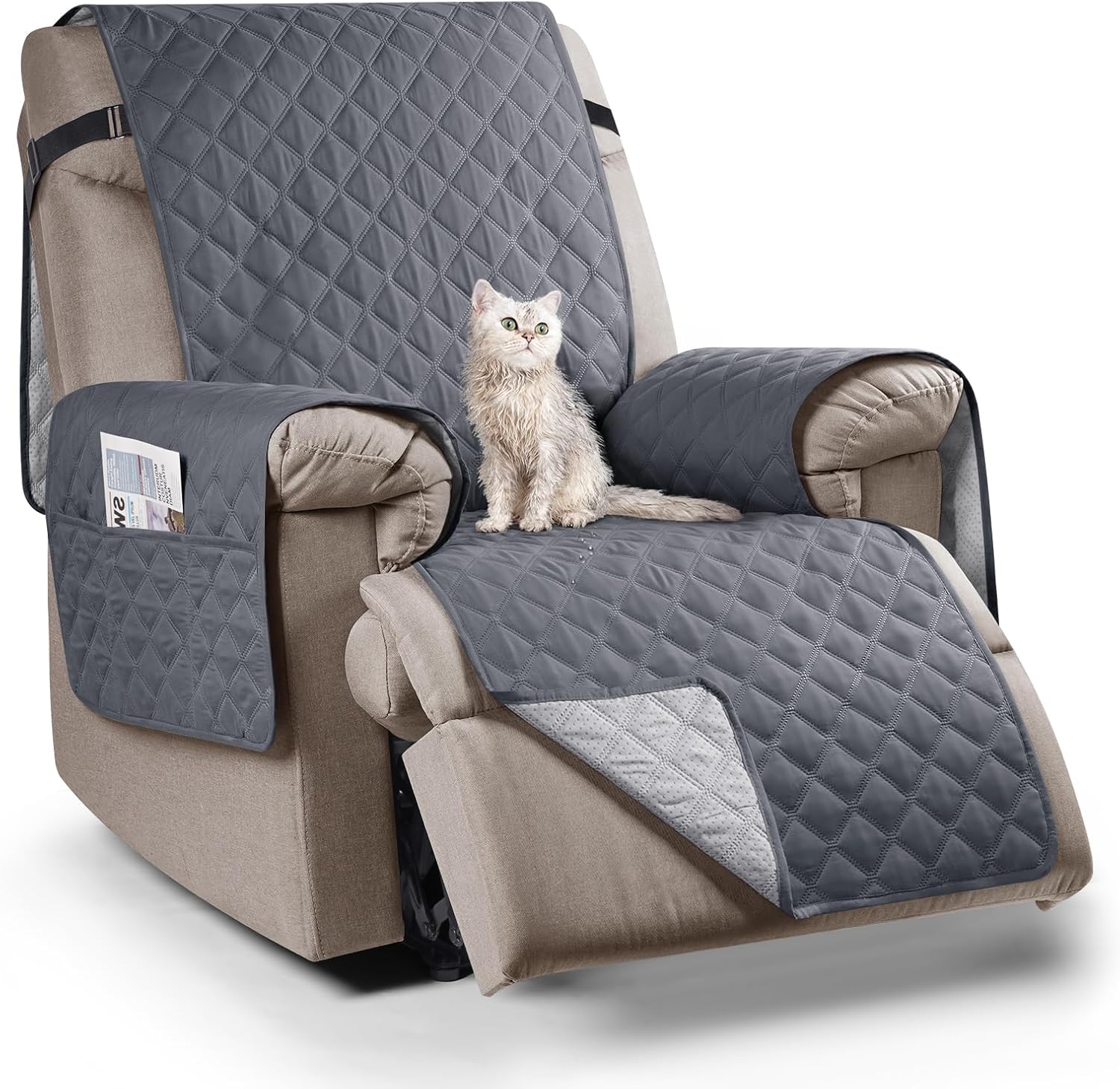 TAOCOCO Copripoltrona Relax Reclinabile, Grigio Scuro