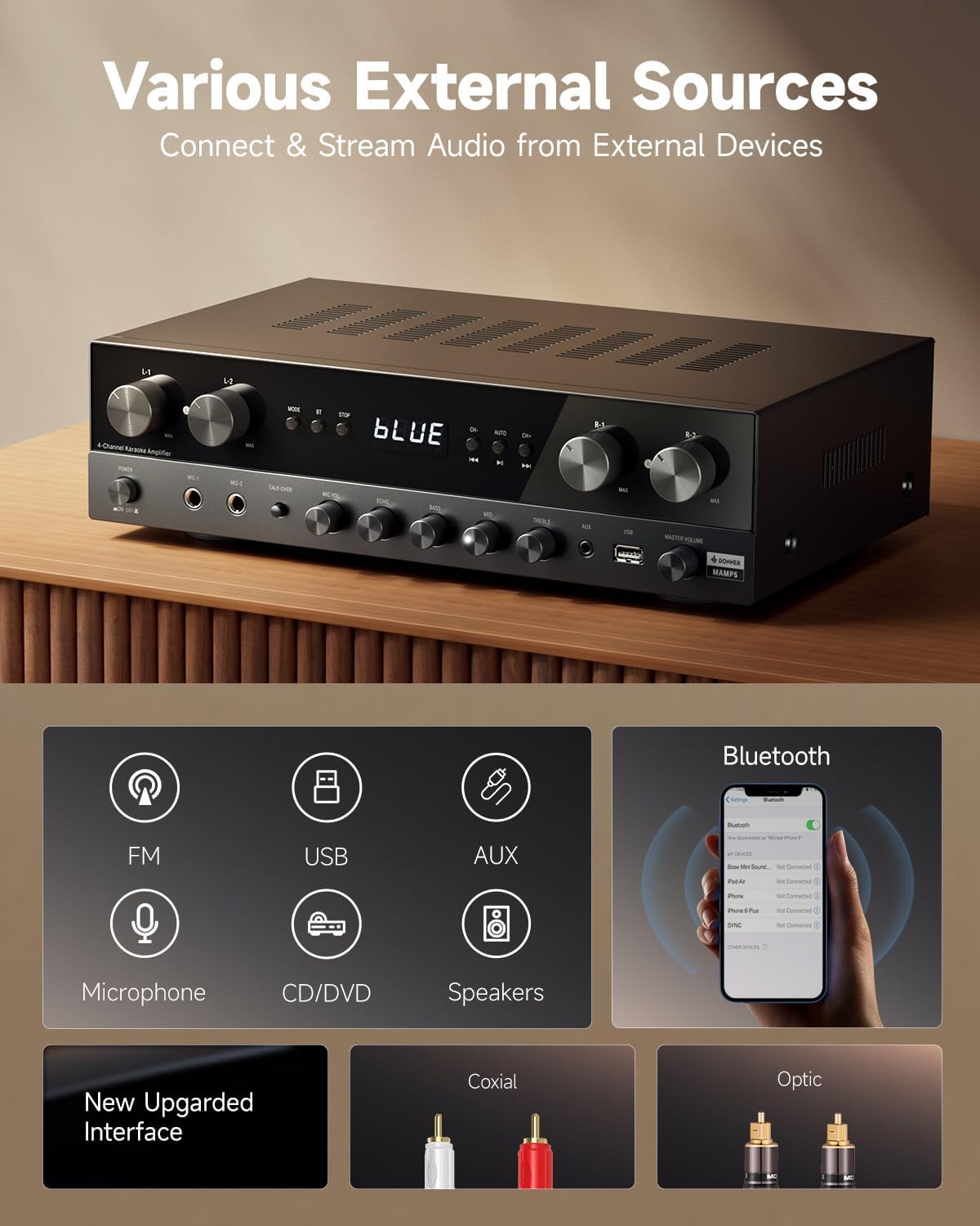 Donner Amplificatore Audio Hifi 4 Canali 1000W - immagine 3