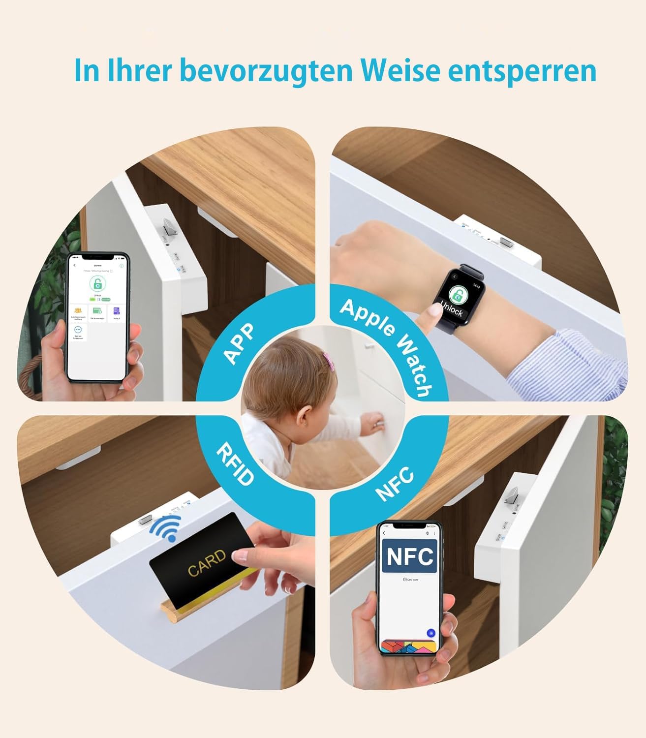 Elinksmart Serratura per Armadio RFID NFC Sottile - immagine 7