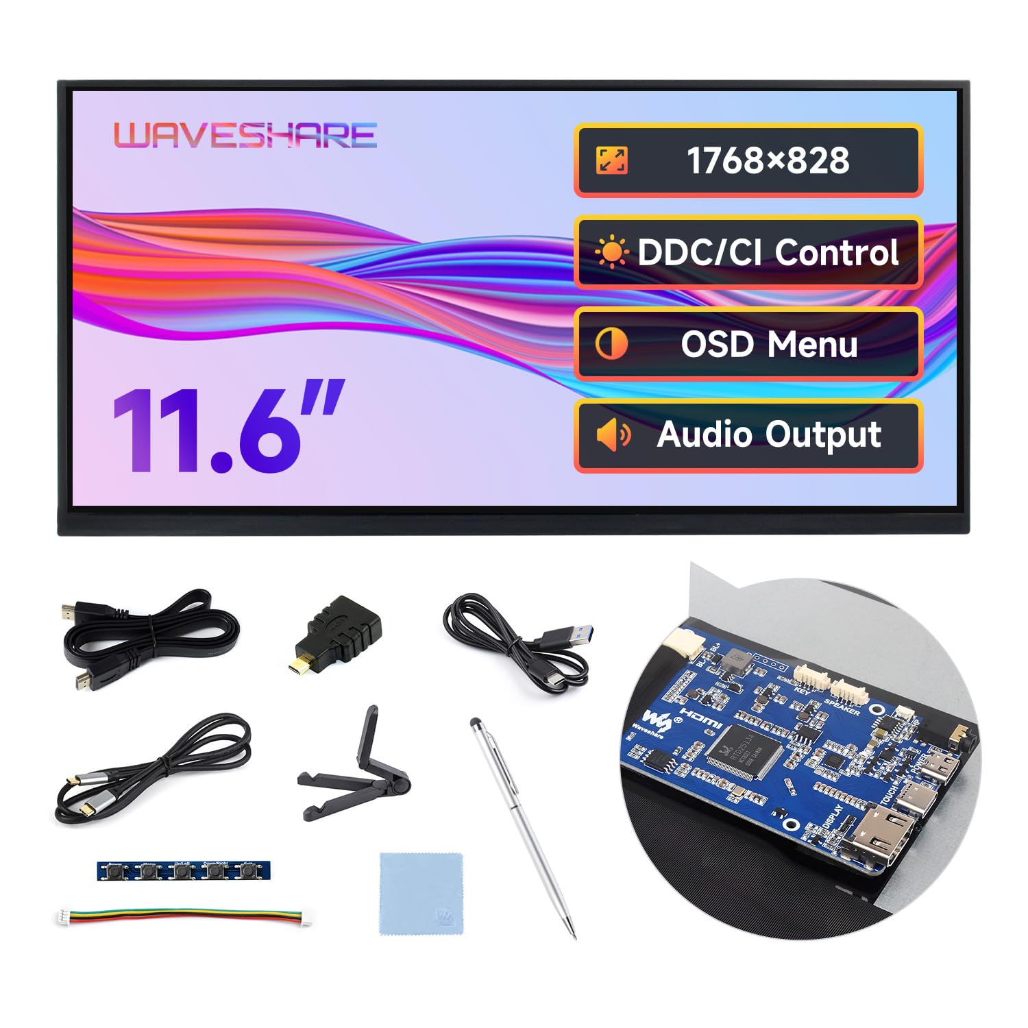 Waveshare 11.6inch Touch Display IPS per Pi5