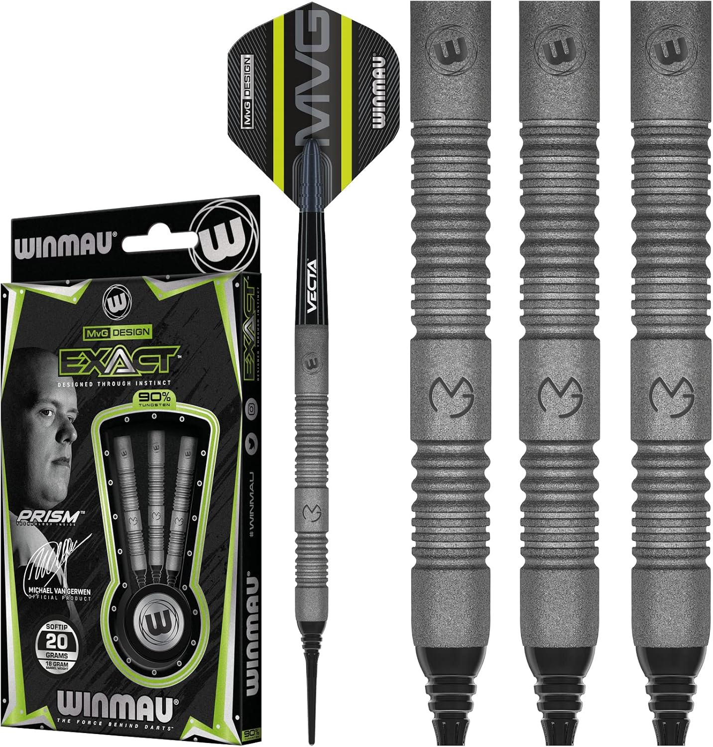 WINMAU Michael Van Gerwen MvG ExAct 18g Softip Darts - immagine 1