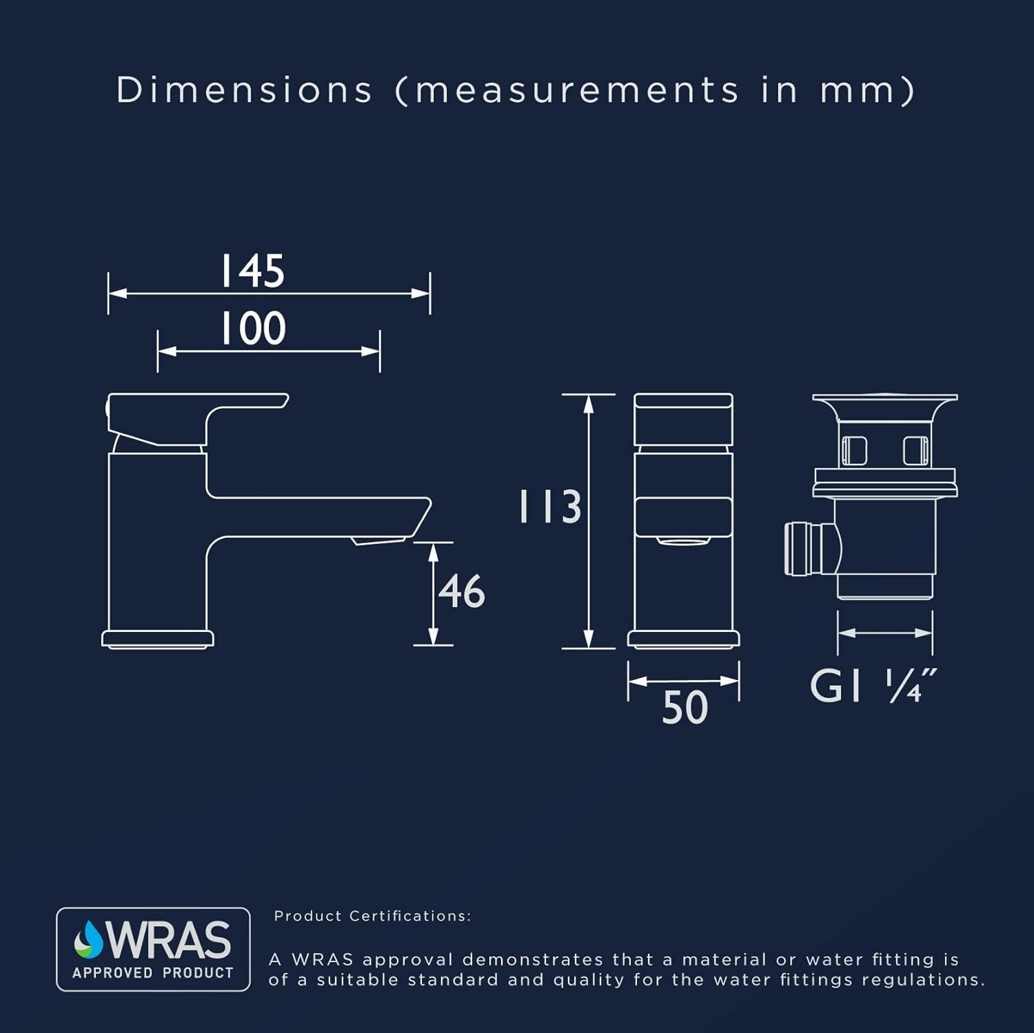 Bristan Miscelatore per lavabo Cobalto con piletta, Nero - immagine 6