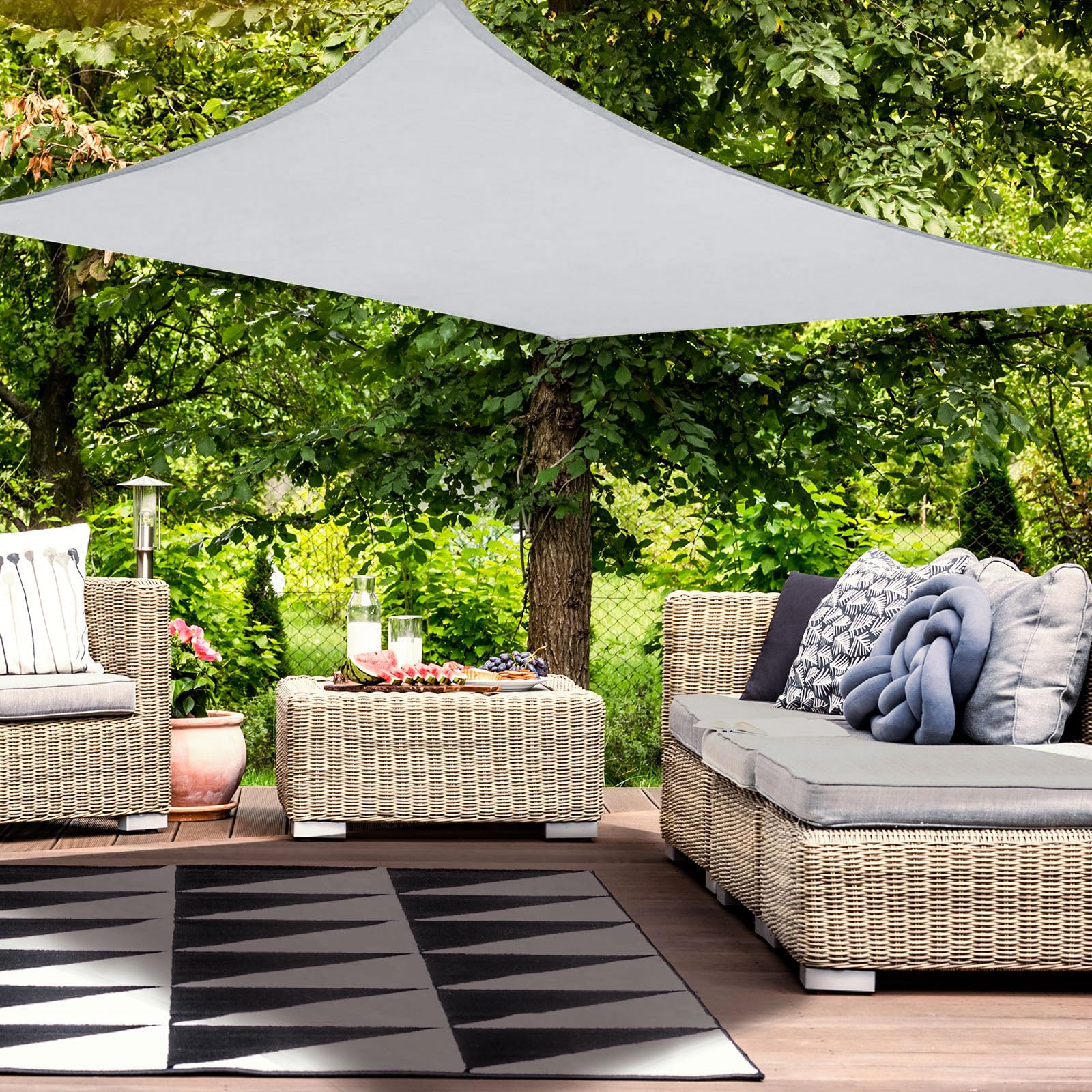 Haikus Tenda a Vela Impermeabile Rettangolare 3x5m Grigio Chiaro