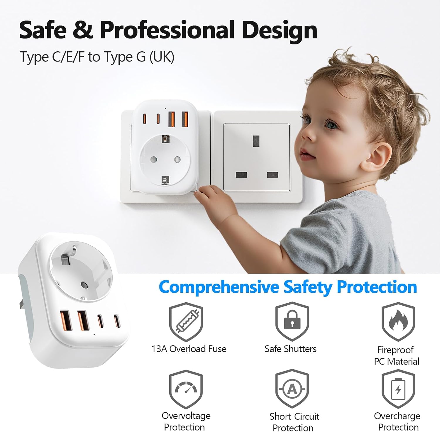 Bigfish Adattatore Presa Inglese 5 in 1 - immagine 6