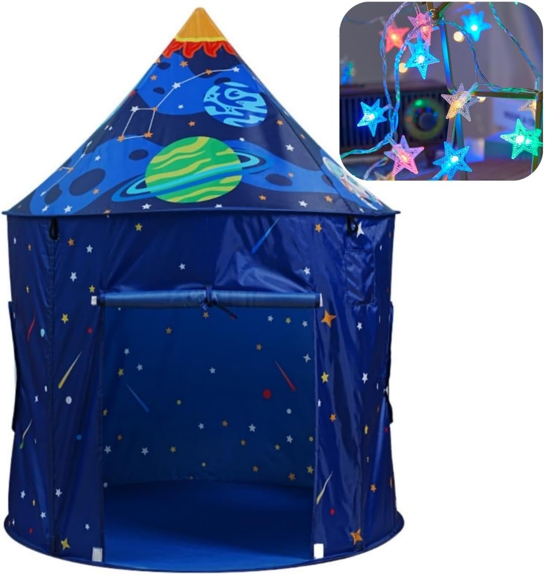 Benebomo Tenda da Gioco a Razzo Spaziale Blu Pop-Up - immagine 1