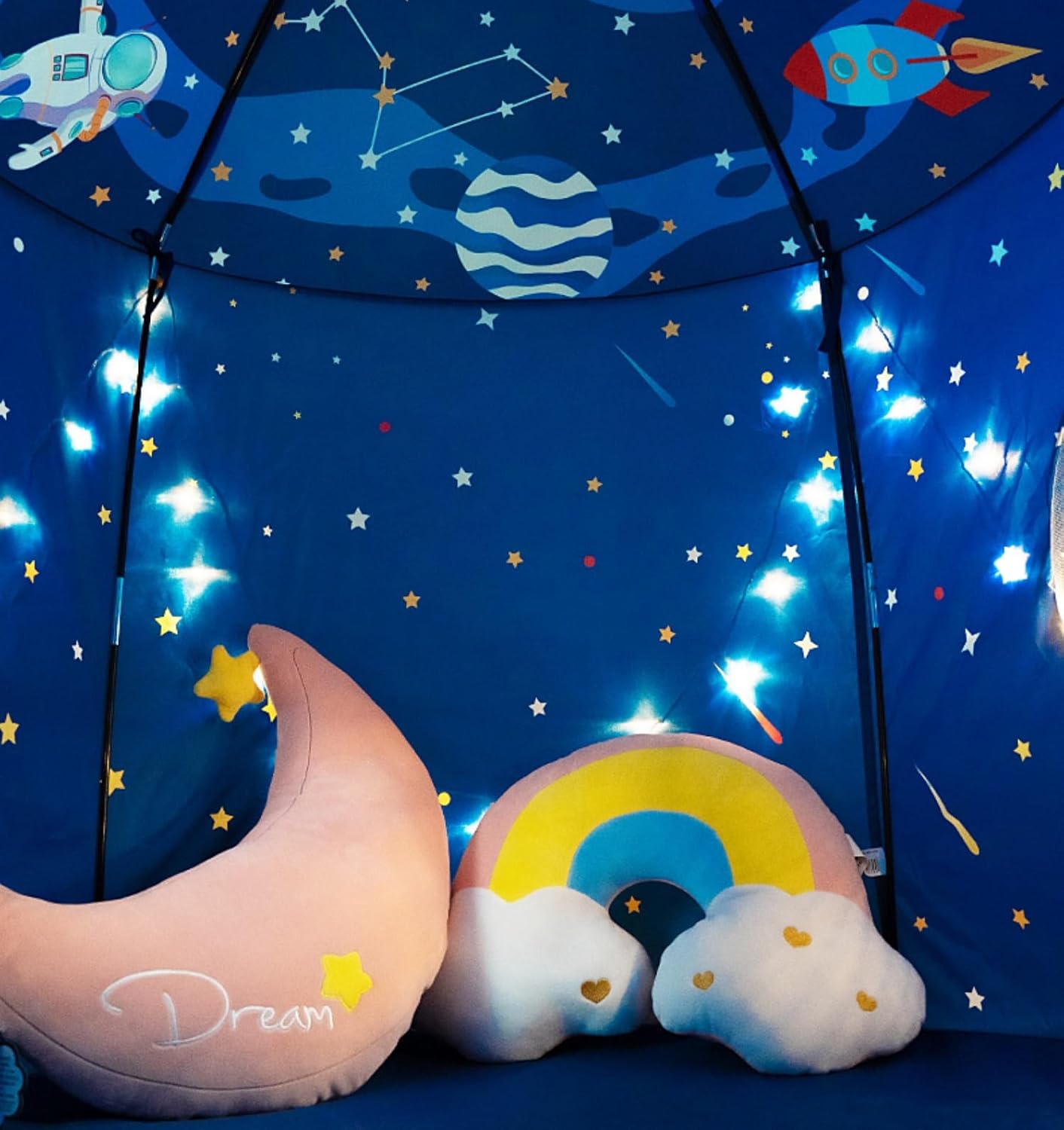 Benebomo Tenda da Gioco a Razzo Spaziale Blu Pop-Up - immagine 5