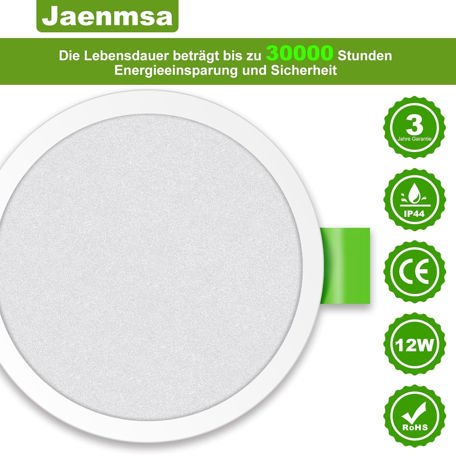 Jaenmsa Faretti Led da Incasso 12W 3000K (Set 12) - immagine 7