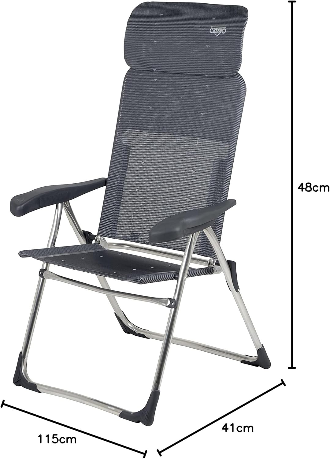 Crespo Sedia Pieghevole AL-213/40 per Esterno, Grigio - immagine 3