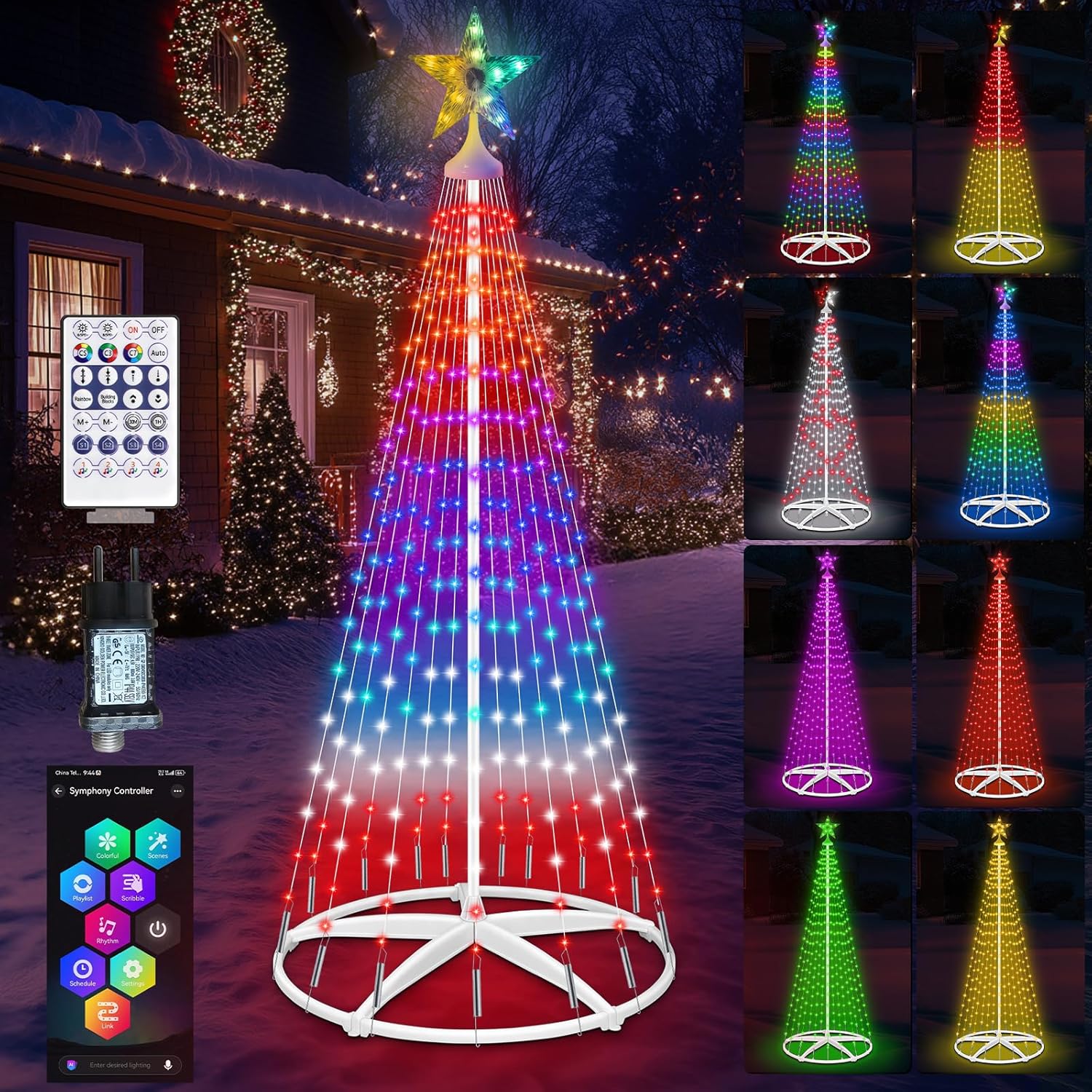 Albero di Natale con 310 LED RGB e Timer - immagine 1